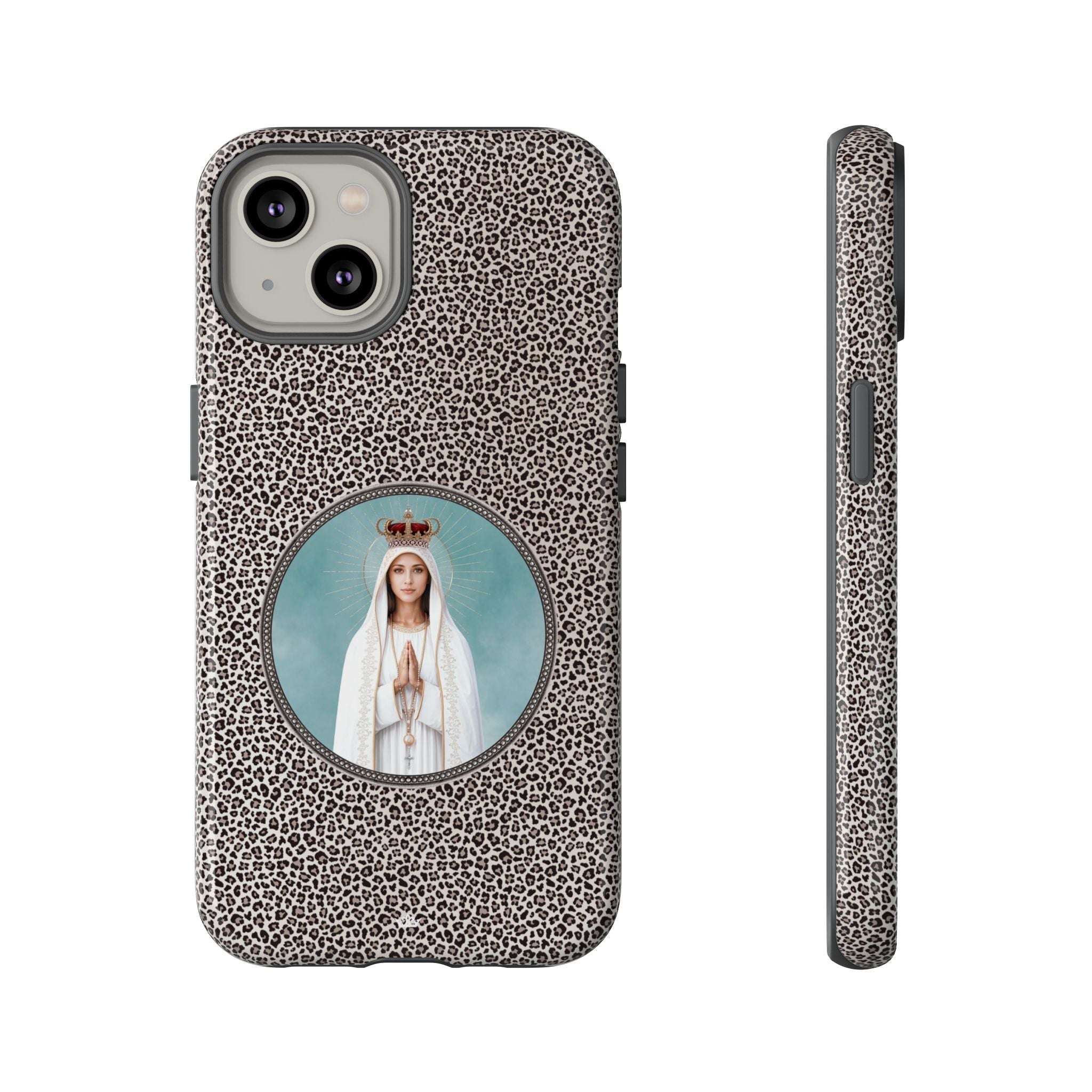 Our Lady of Fatima Hard Phone Case (Leopard) - Venxara