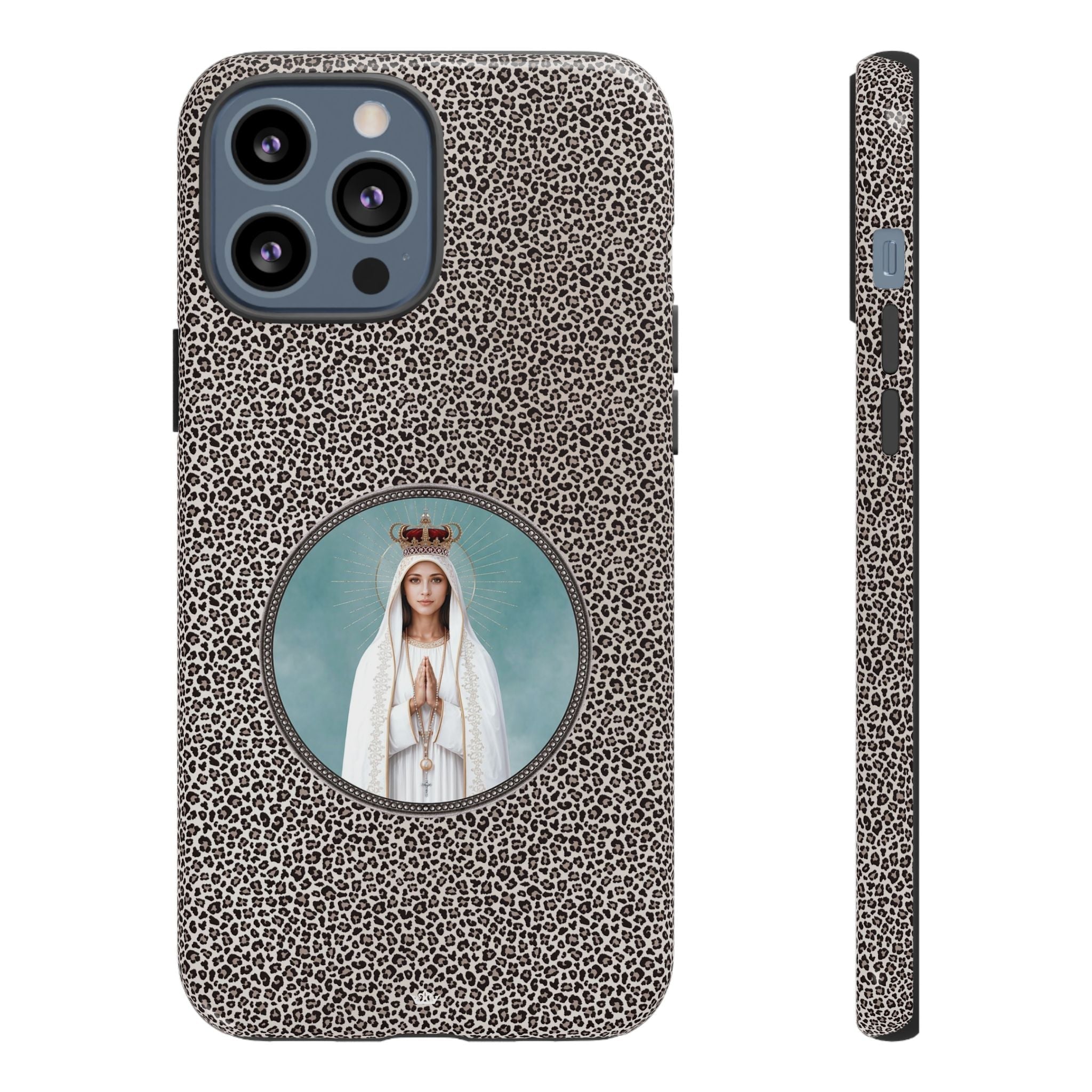 Our Lady of Fatima Hard Phone Case (Leopard) - Venxara