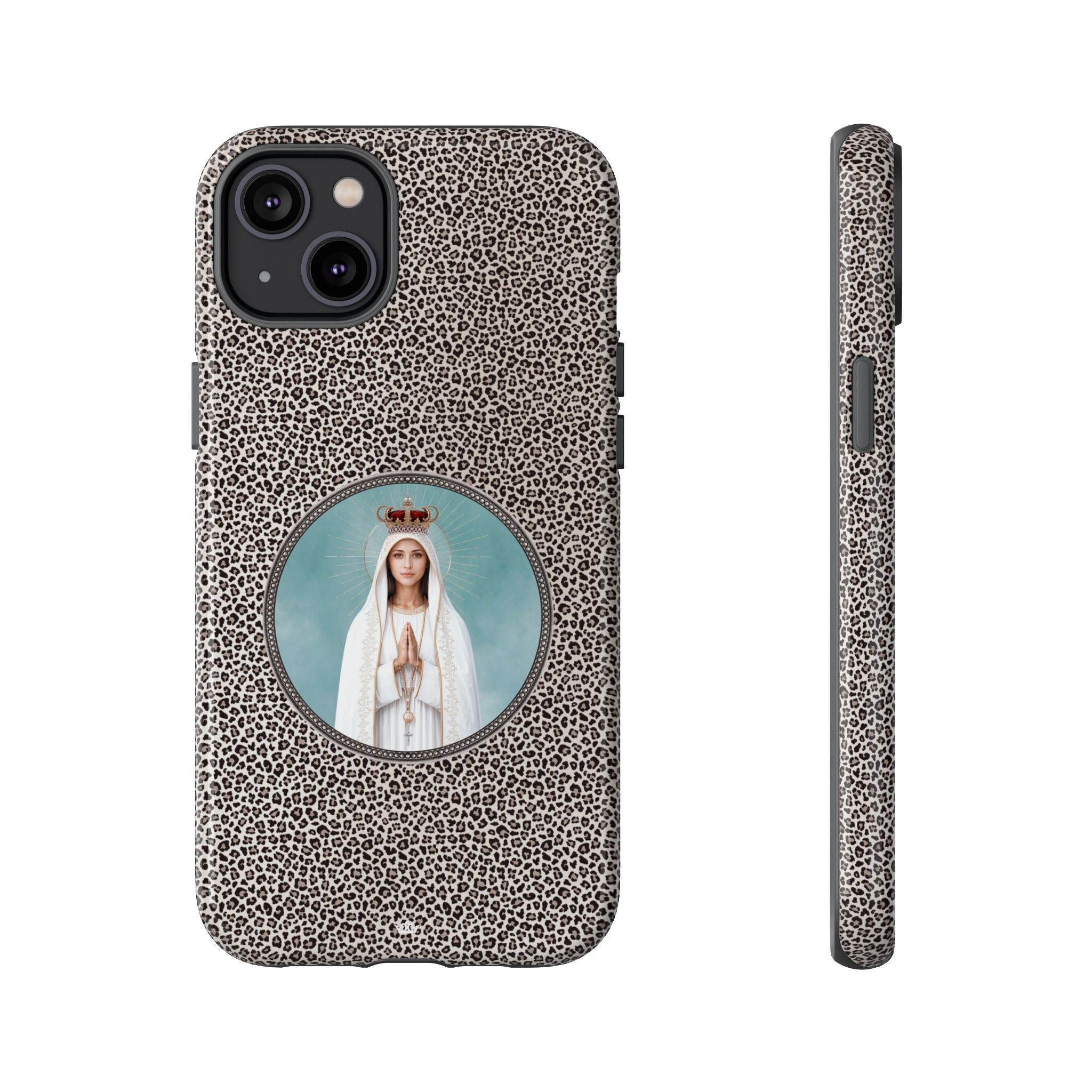 Our Lady of Fatima Hard Phone Case (Leopard) - Venxara