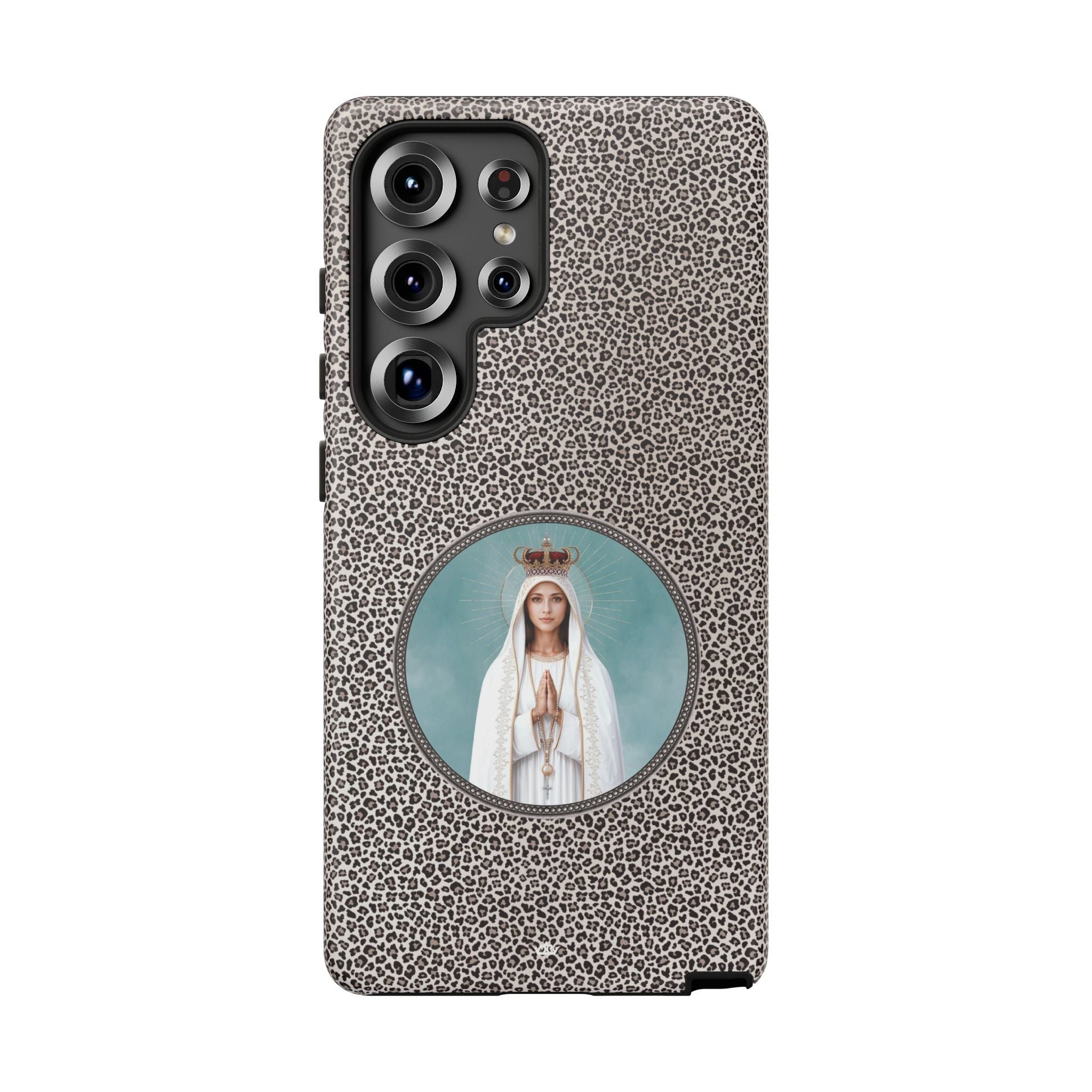 Our Lady of Fatima Hard Phone Case (Leopard) - Venxara