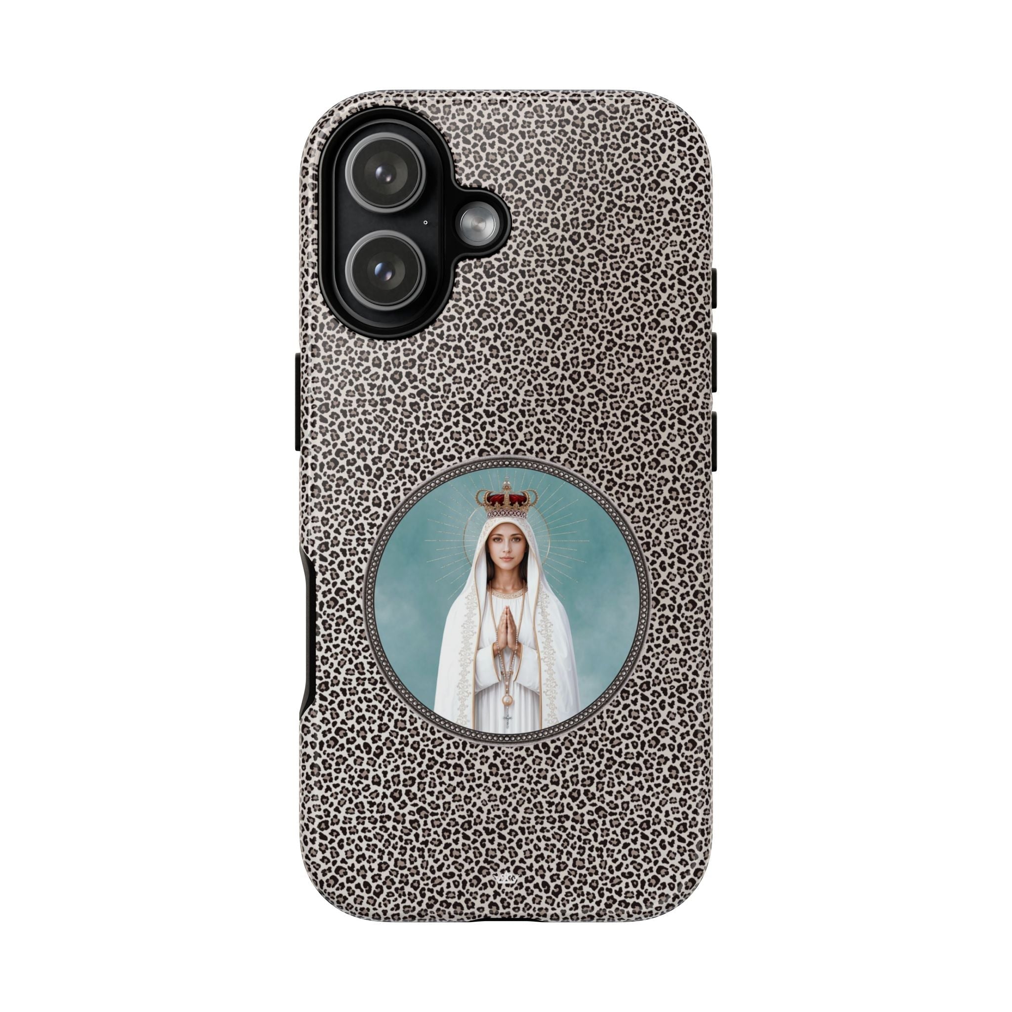 Our Lady of Fatima Hard Phone Case (Leopard) - Venxara