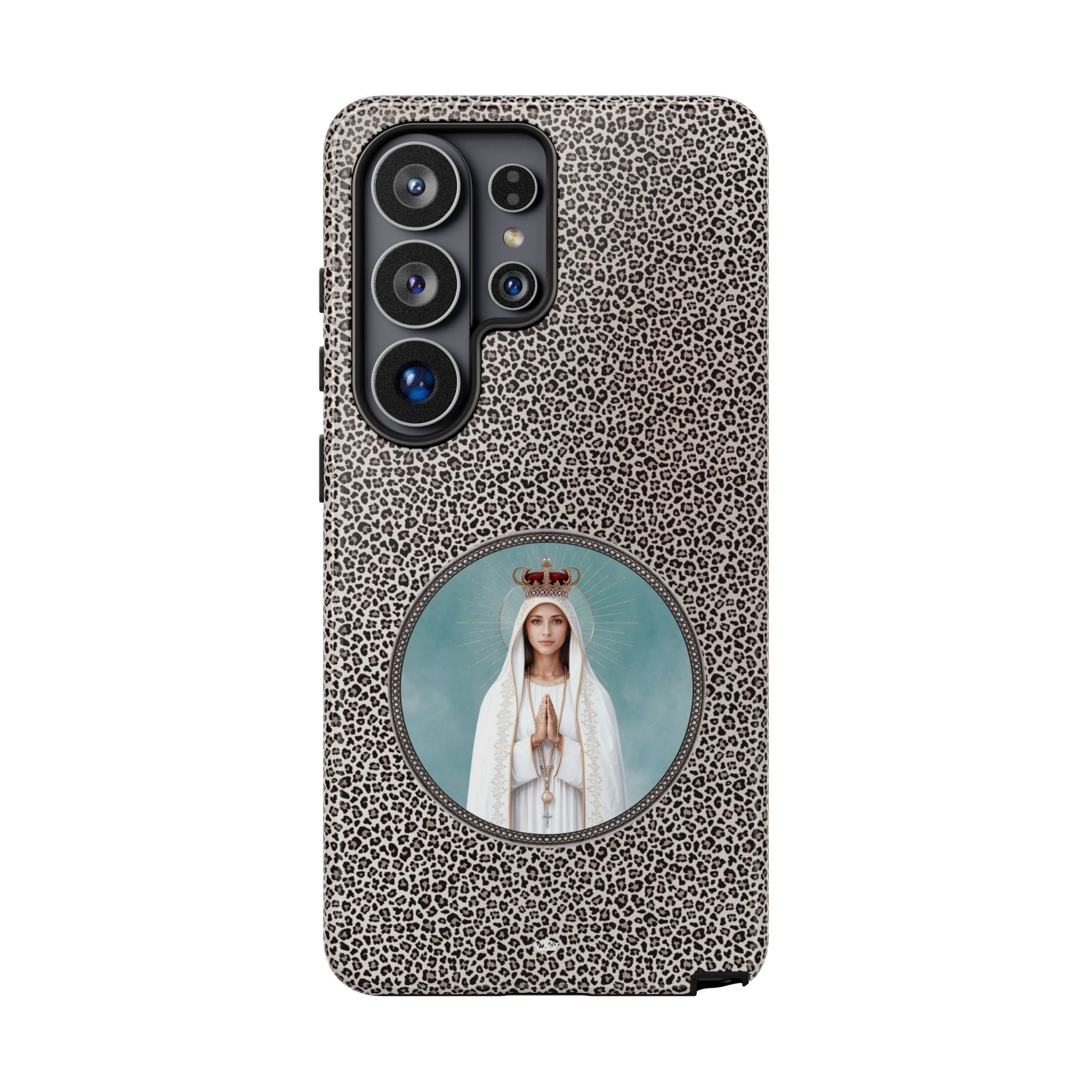Our Lady of Fatima Hard Phone Case (Leopard) - Venxara
