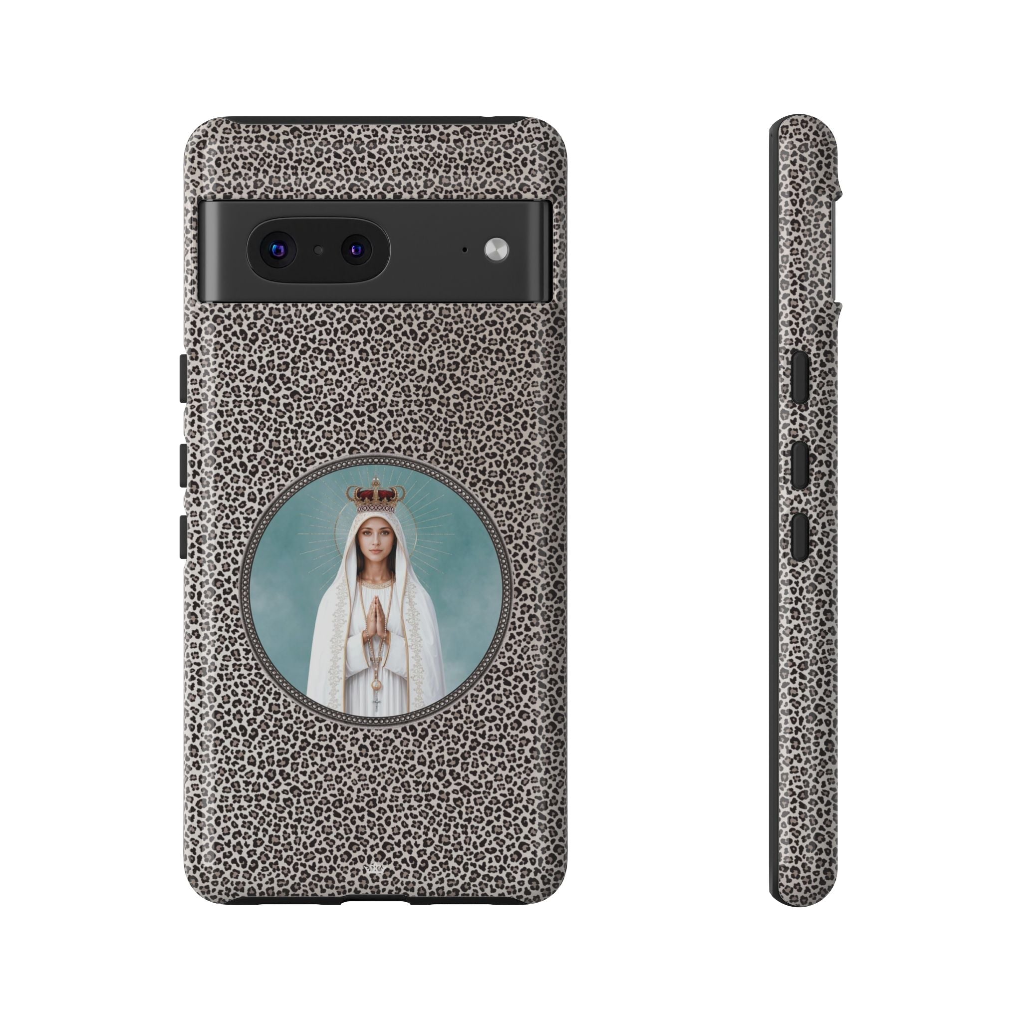 Our Lady of Fatima Hard Phone Case (Leopard) - Venxara