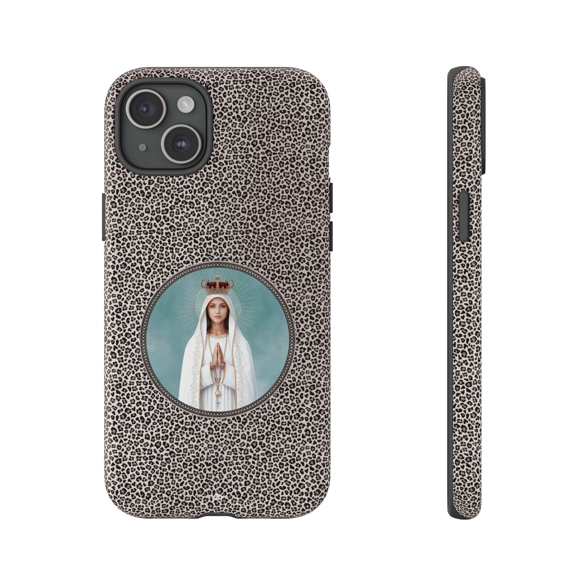 Our Lady of Fatima Hard Phone Case (Leopard) - Venxara