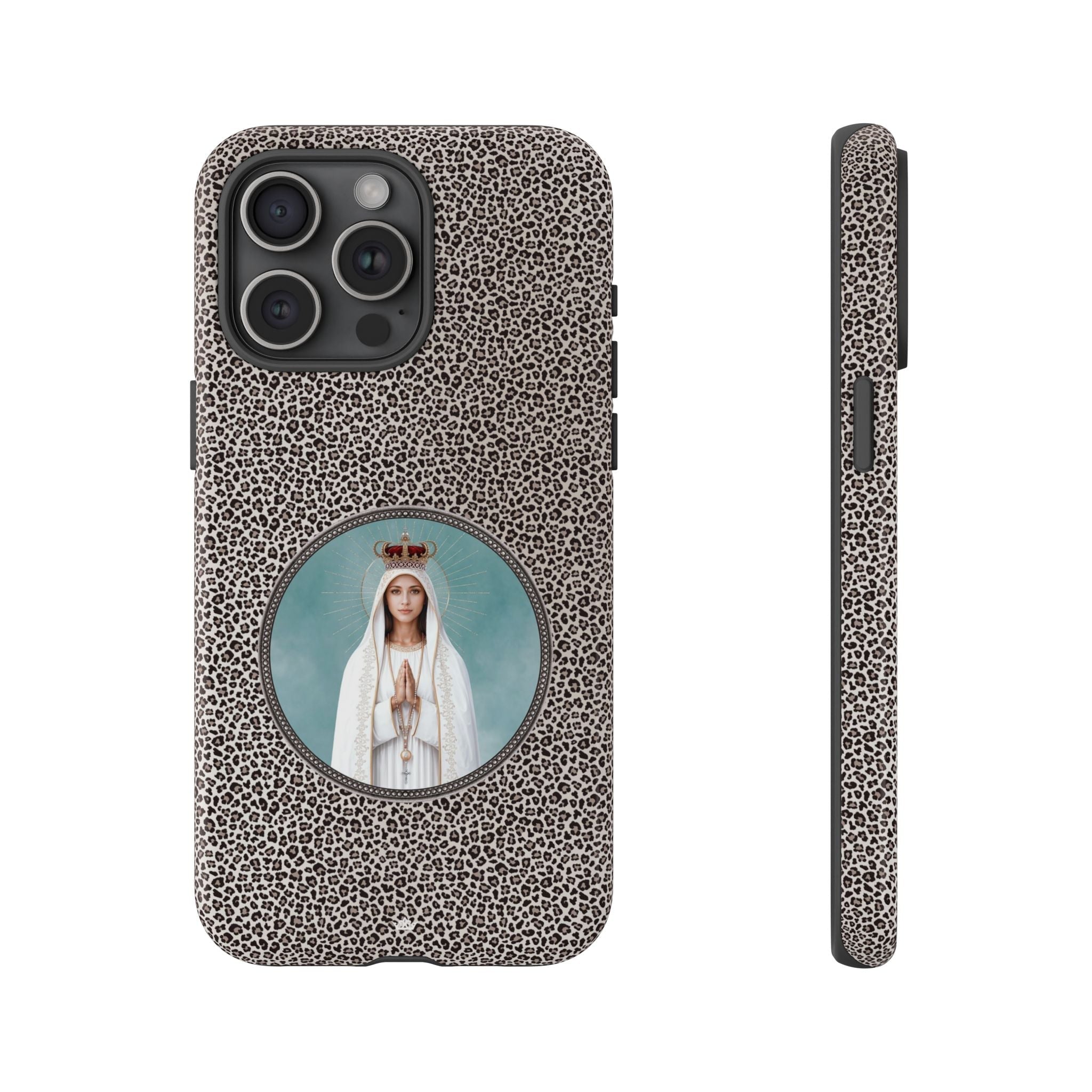 Our Lady of Fatima Hard Phone Case (Leopard) - Venxara
