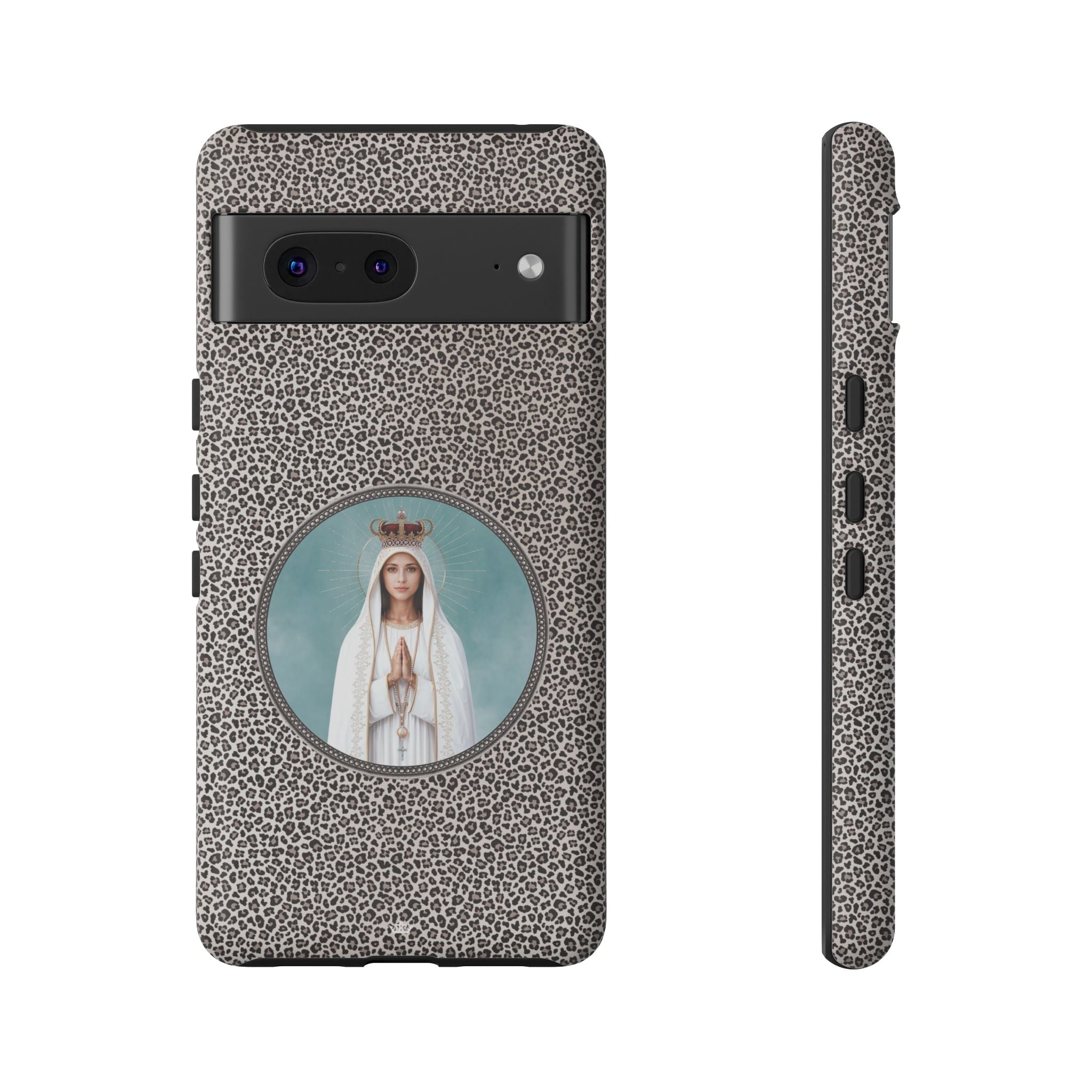 Our Lady of Fatima Hard Phone Case (Leopard) - Venxara