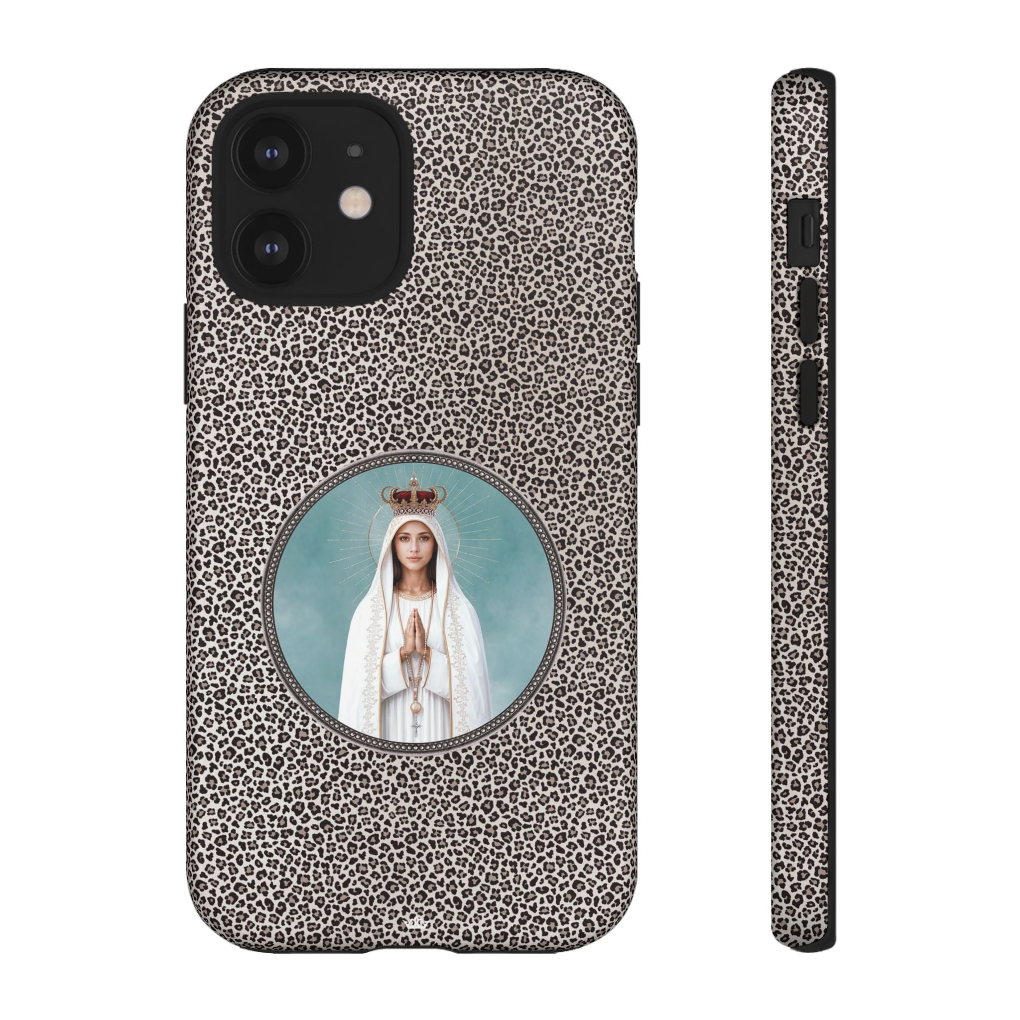 Our Lady of Fatima Hard Phone Case (Leopard) - Venxara