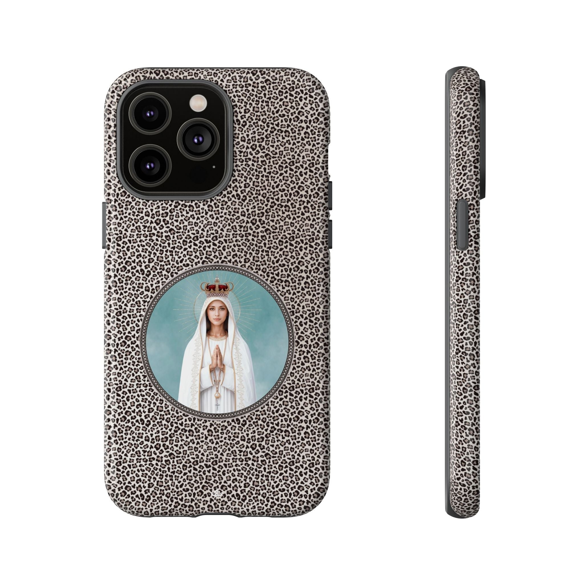 Our Lady of Fatima Hard Phone Case (Leopard) - Venxara
