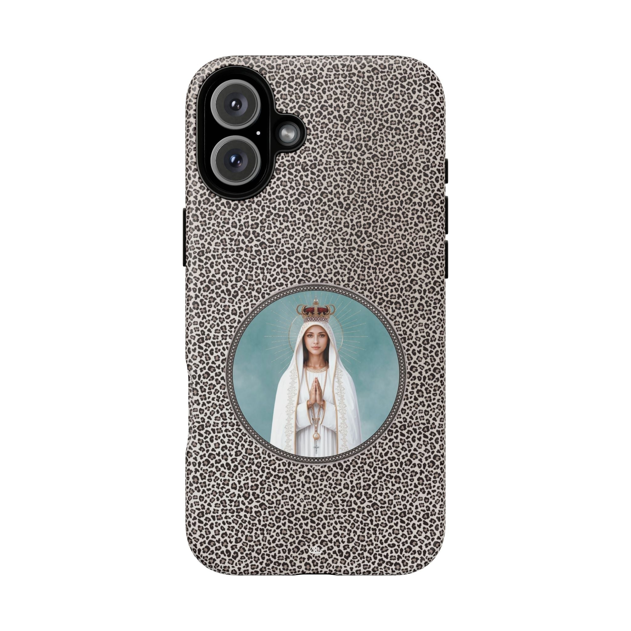 Our Lady of Fatima Hard Phone Case (Leopard) - Venxara