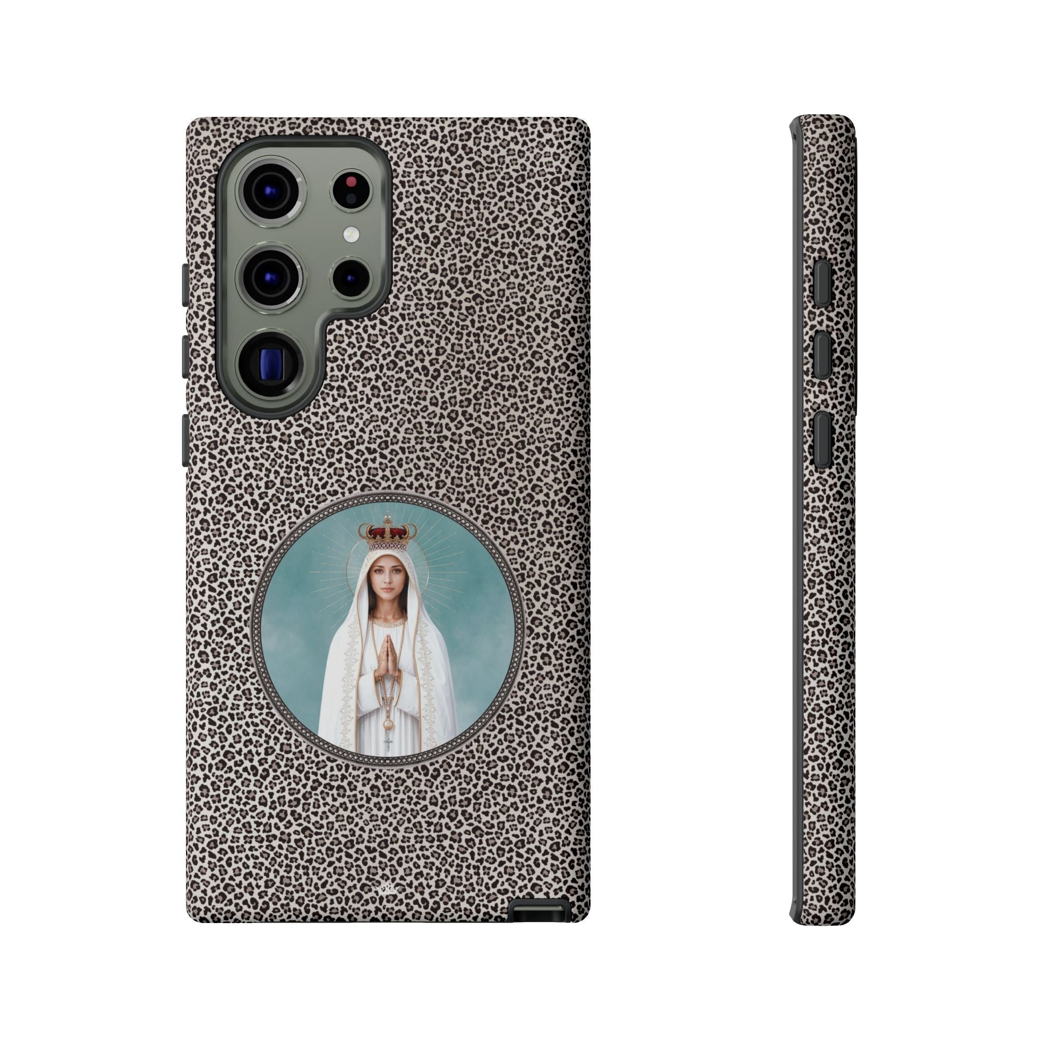 Our Lady of Fatima Hard Phone Case (Leopard) - Venxara