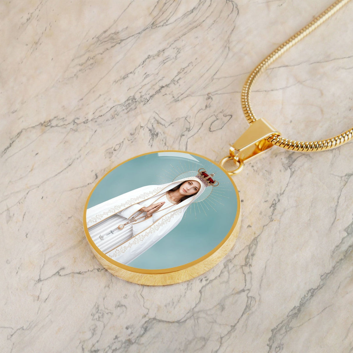 Our Lady of Fatima Pendant Necklace Copyright VENXARA