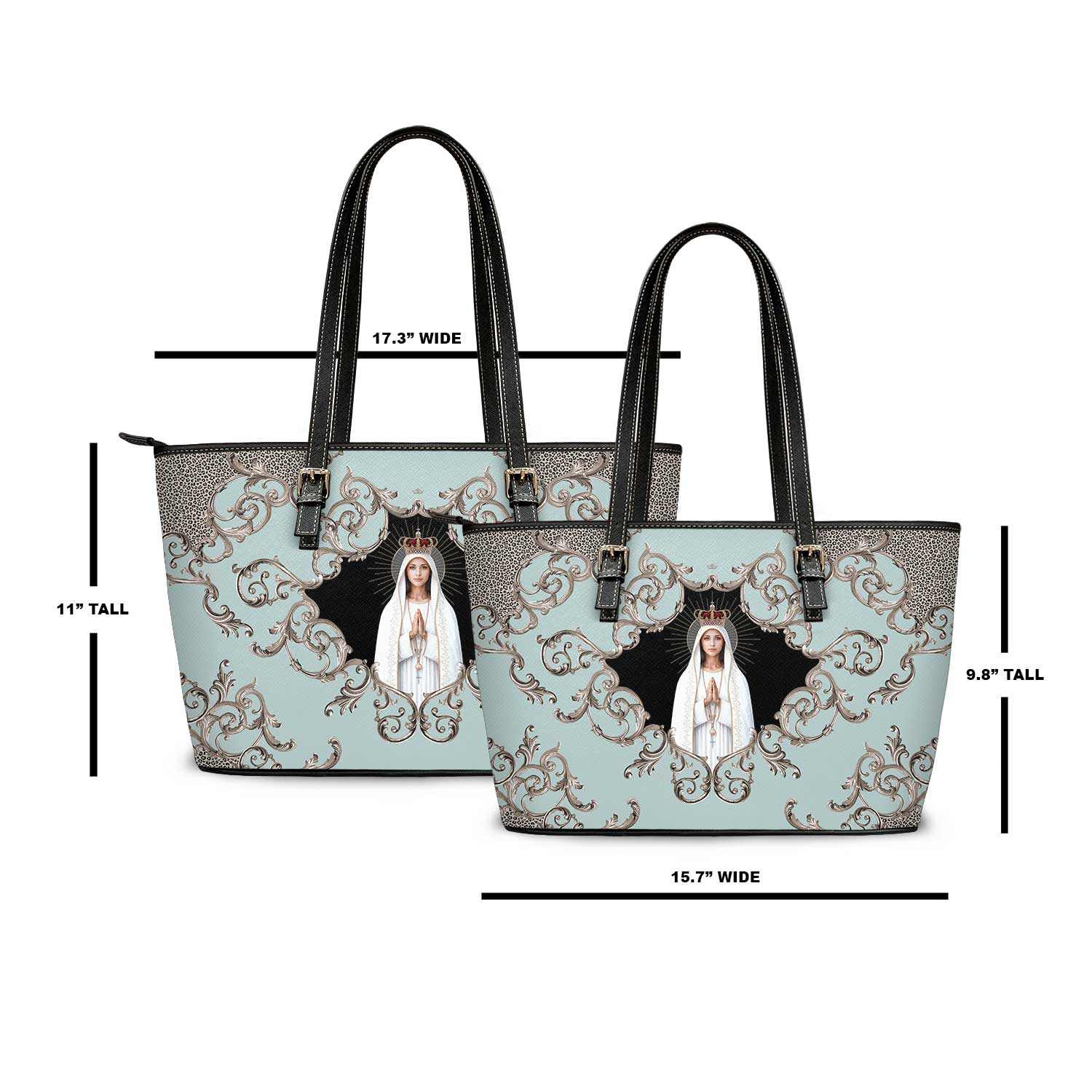 Our Lady of Fatima Tote Bag (Baroque Blue) - Venxara