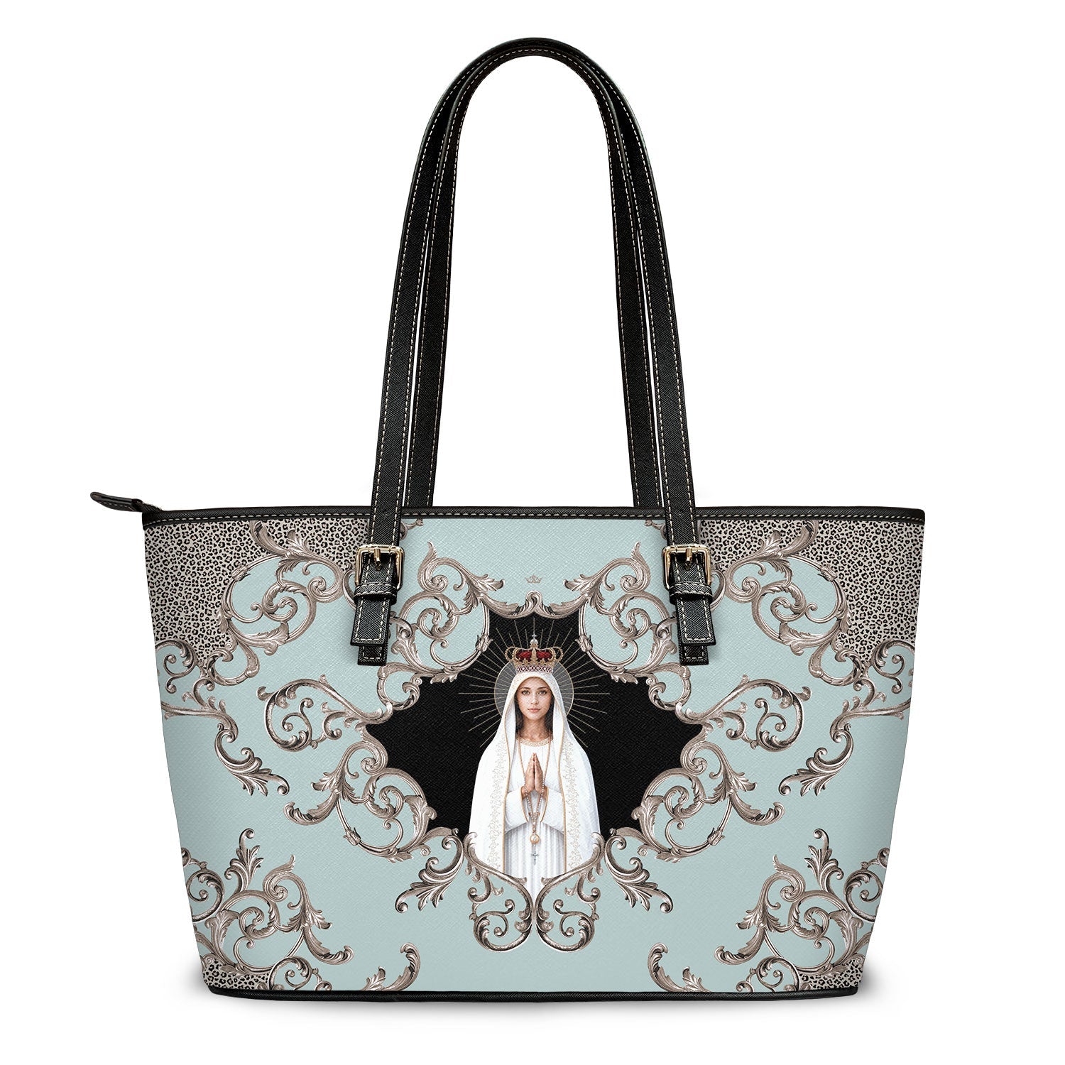 Our Lady of Fatima Tote Bag (Baroque Blue) - Venxara