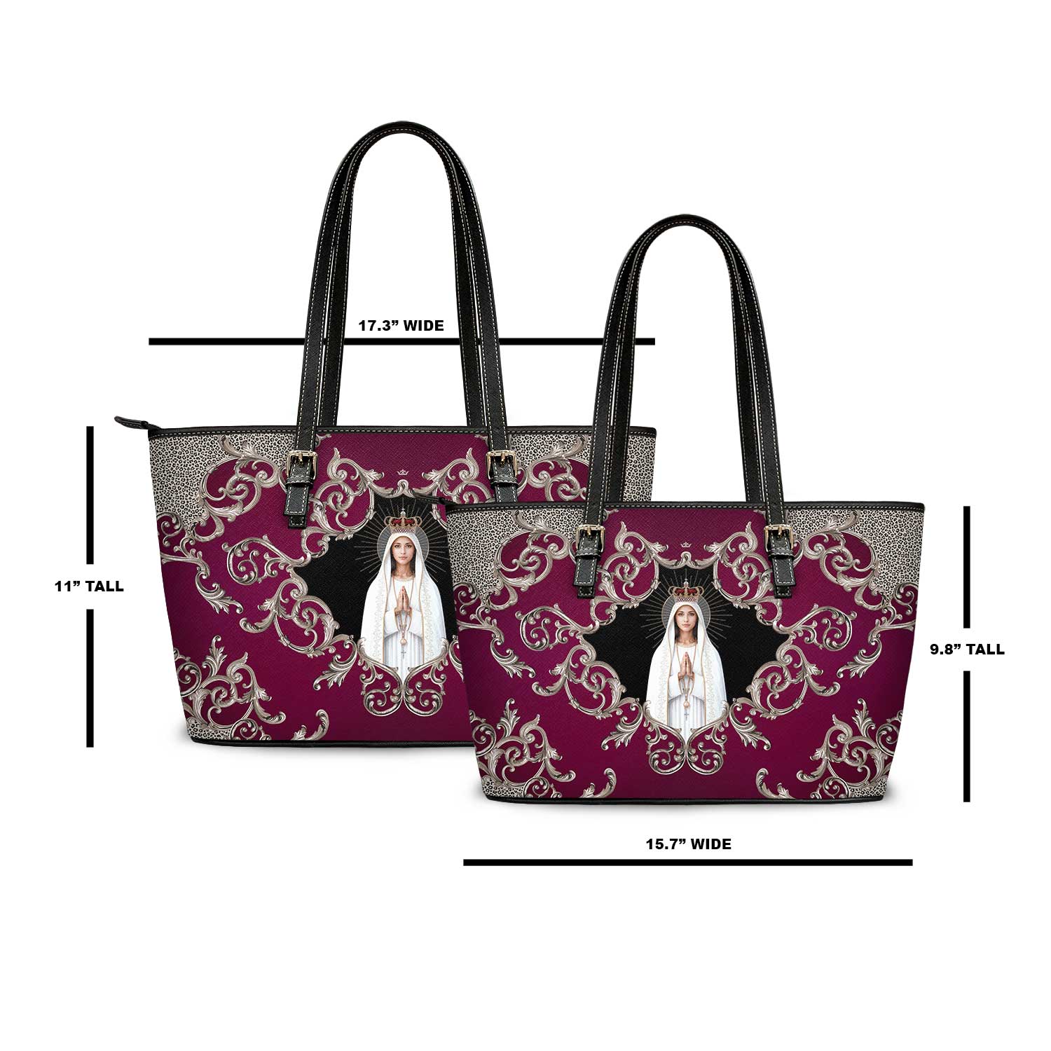 Our Lady of Fatima Tote Bag (Baroque Mahogany) - Venxara