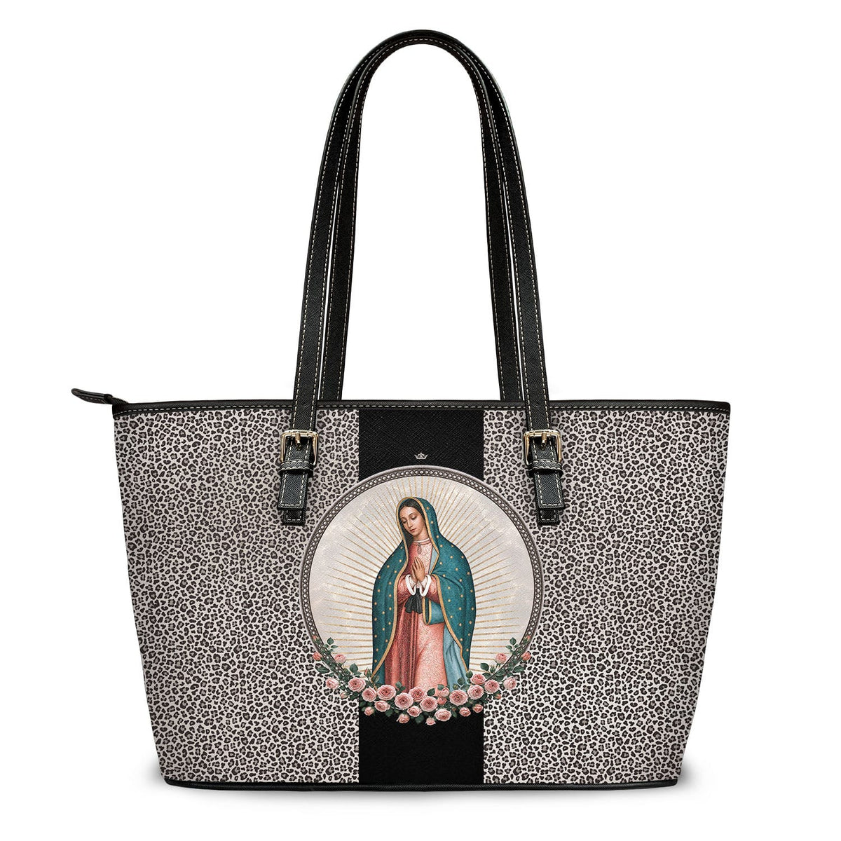 Our Lady of Guadalupe Tote Bag (Leopard) Copyright VENXARA