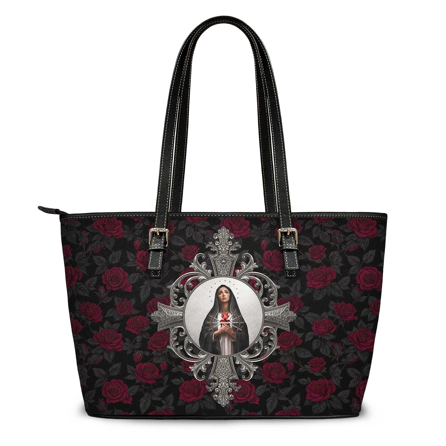 Our Lady of Sorrows Tote Bag (Roses) Copyright VENXARA