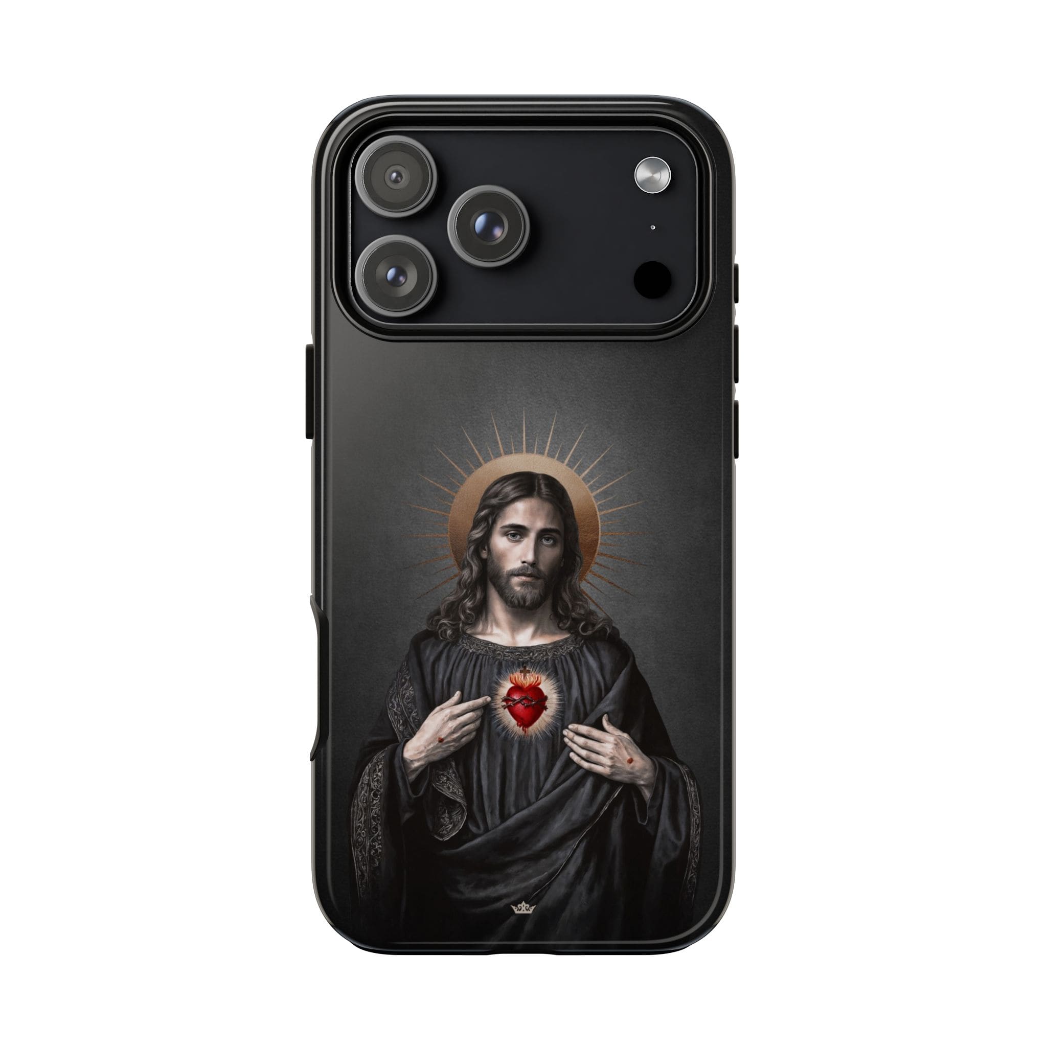 Sacred Heart of Jesus Hard Phone Case (Vintage Black) Copyright VENXARA
