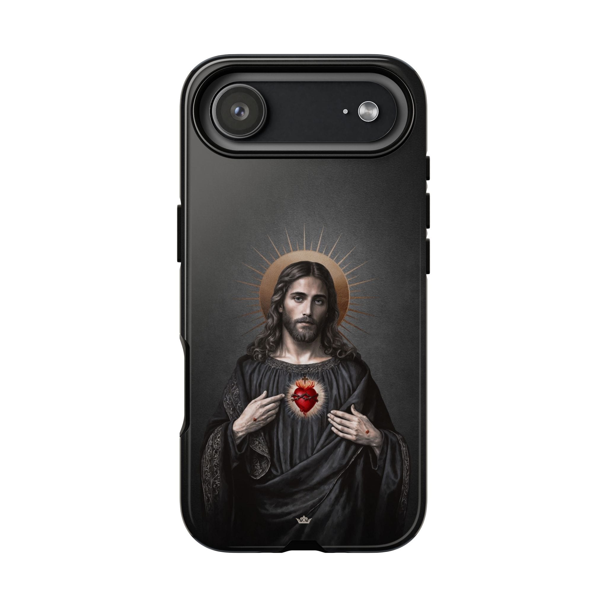 Sacred Heart of Jesus Hard Phone Case (Vintage Black) Copyright VENXARA
