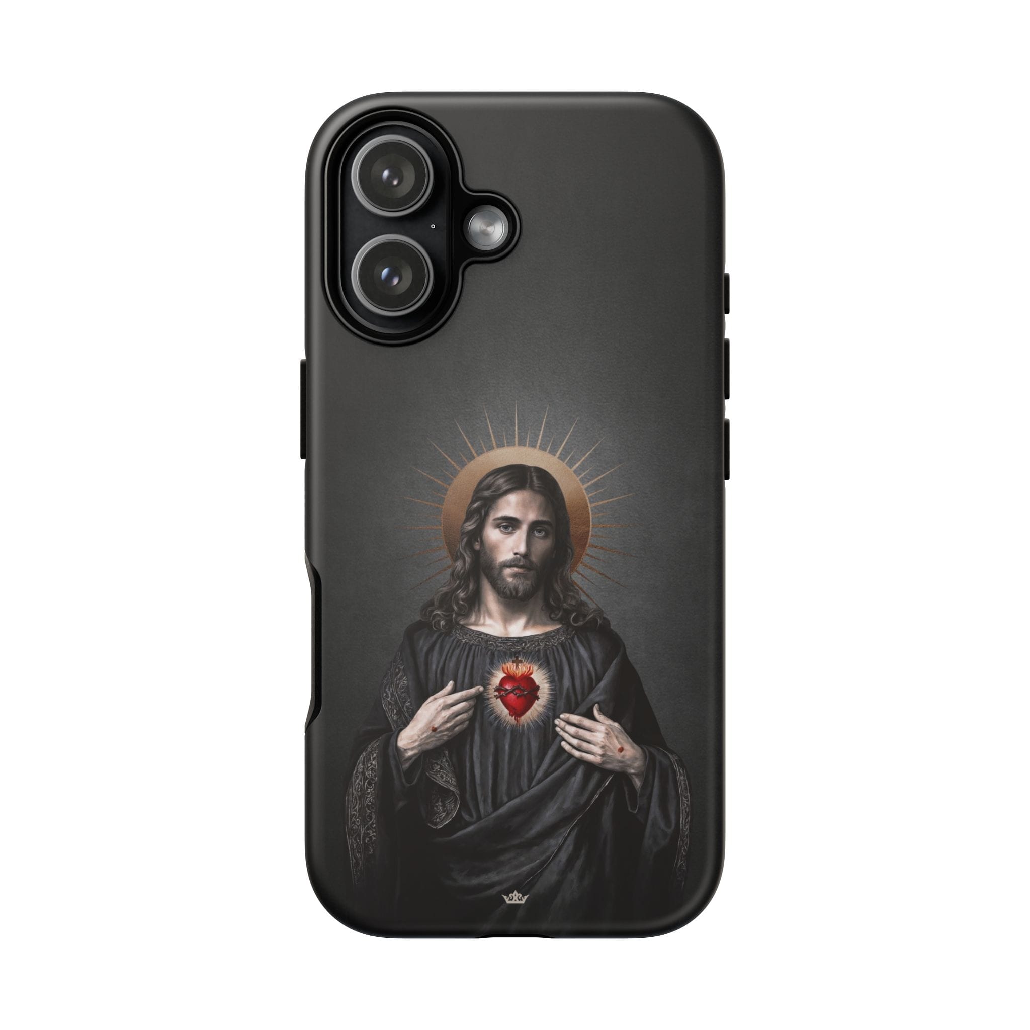 Sacred Heart of Jesus Hard Phone Case (Vintage Black) Copyright VENXARA