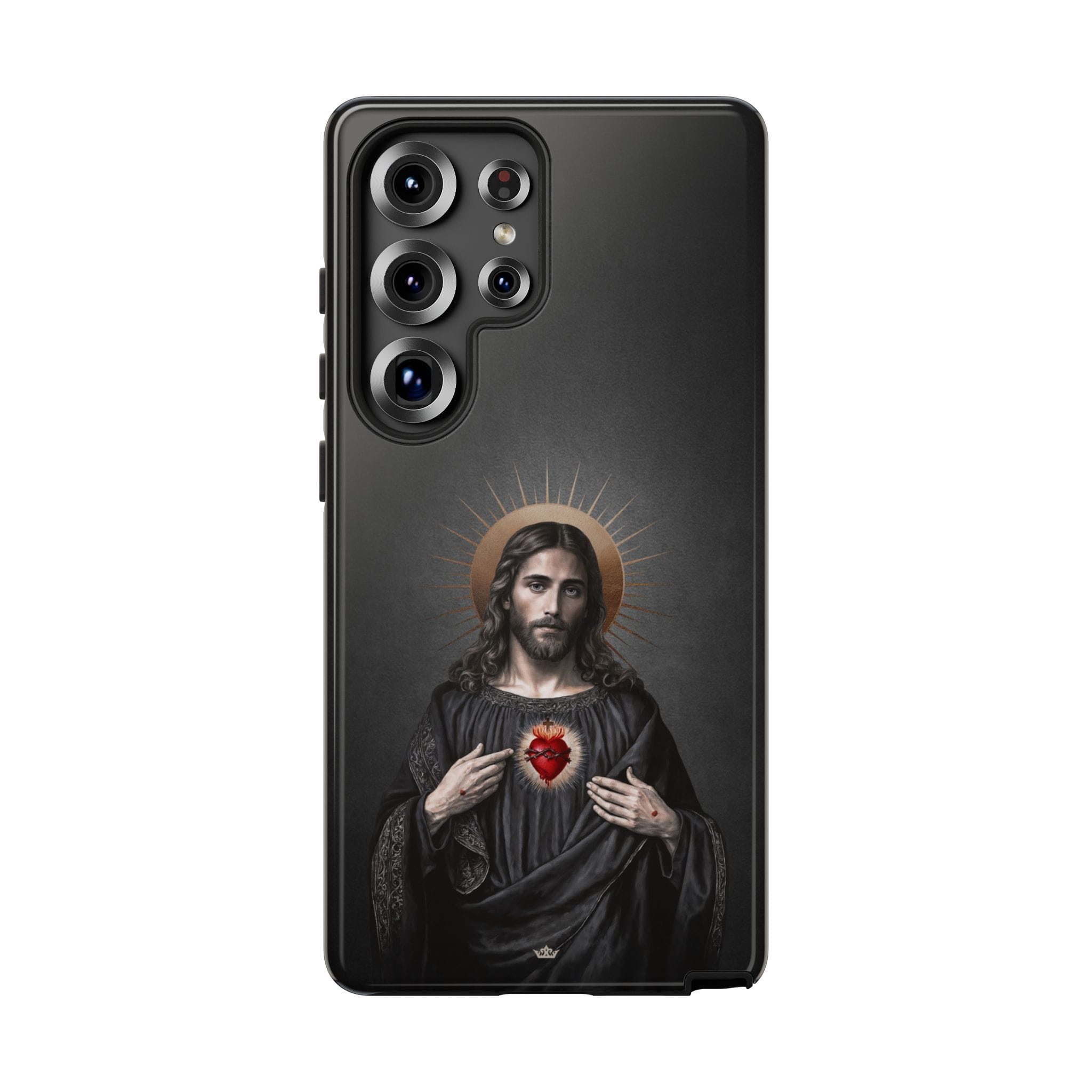 Sacred Heart of Jesus Hard Phone Case (Vintage Black) Copyright VENXARA