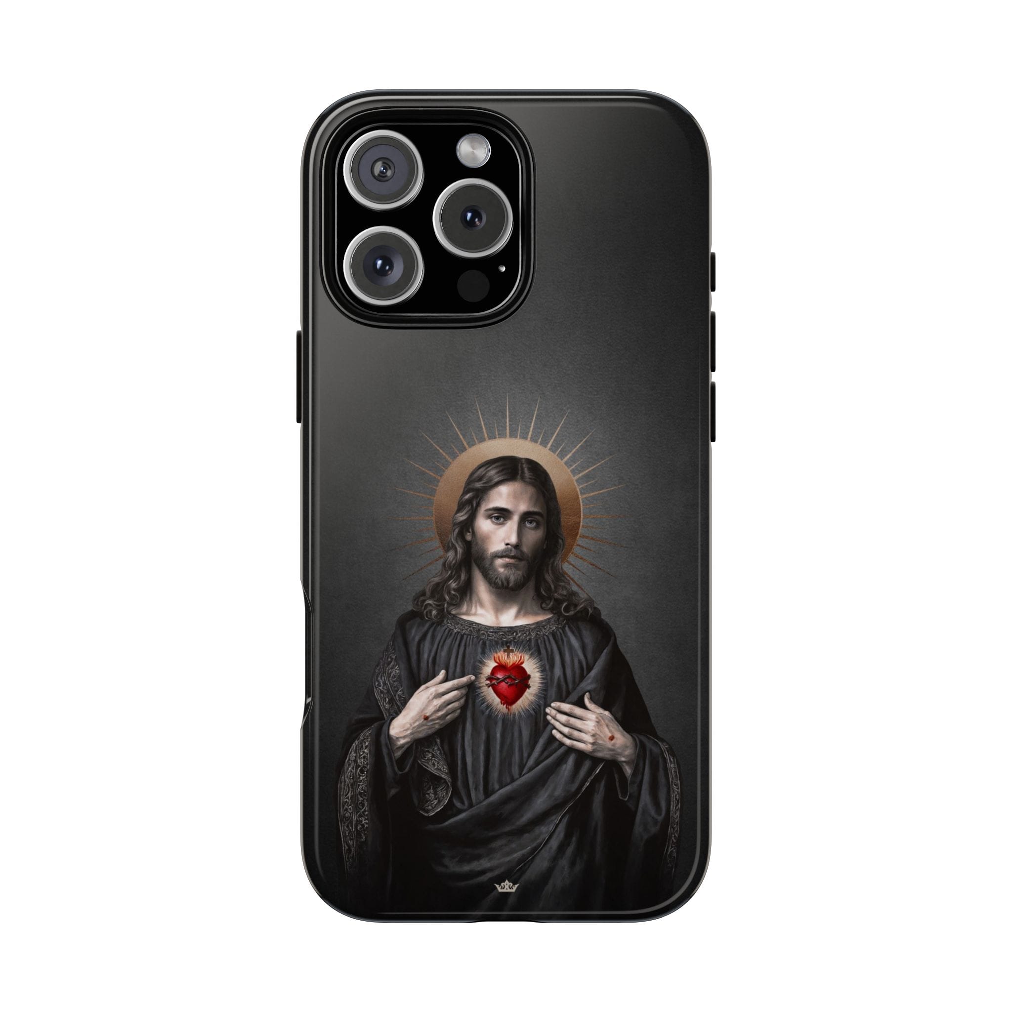 Sacred Heart of Jesus Hard Phone Case (Vintage Black) Copyright VENXARA