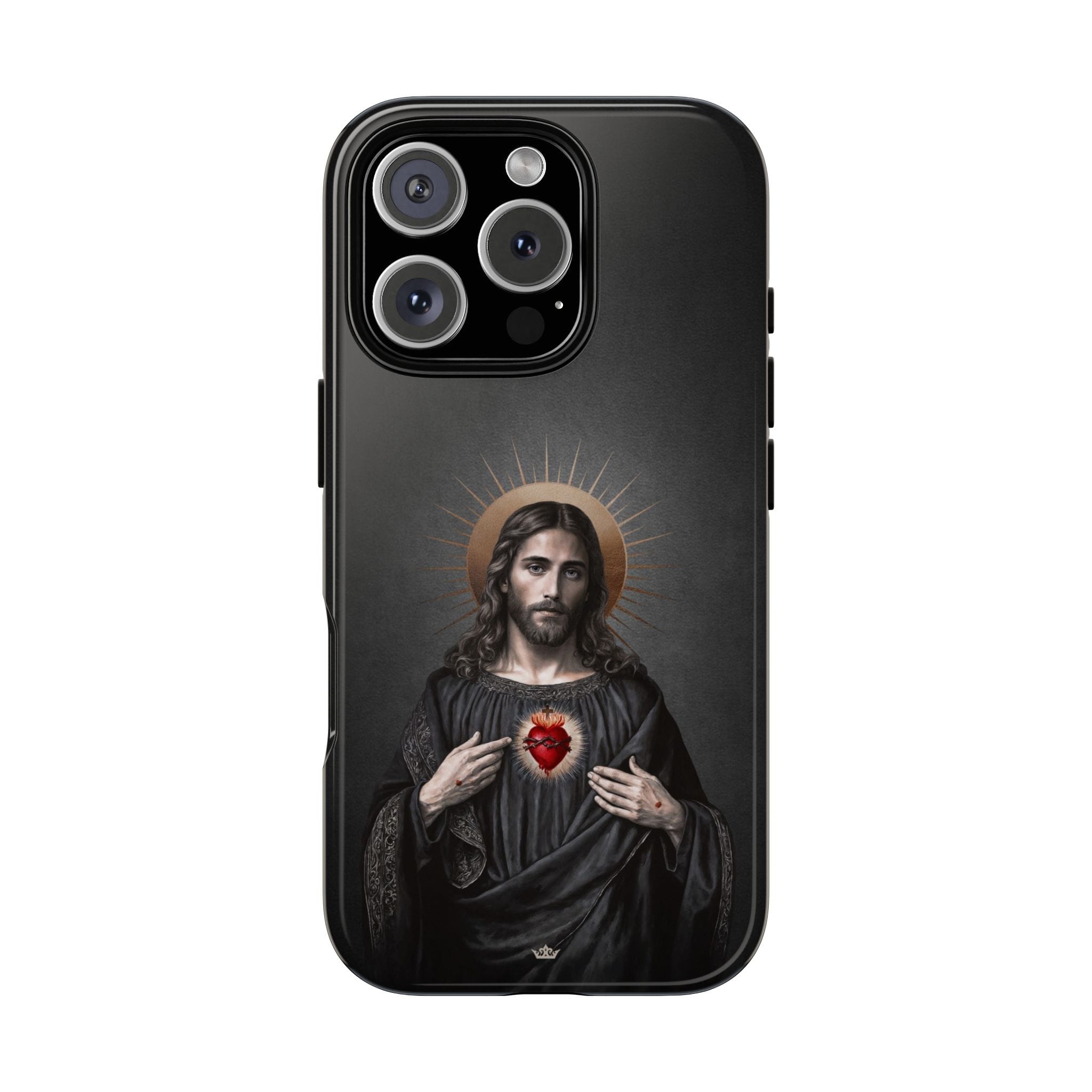 Sacred Heart of Jesus Hard Phone Case (Vintage Black) Copyright VENXARA