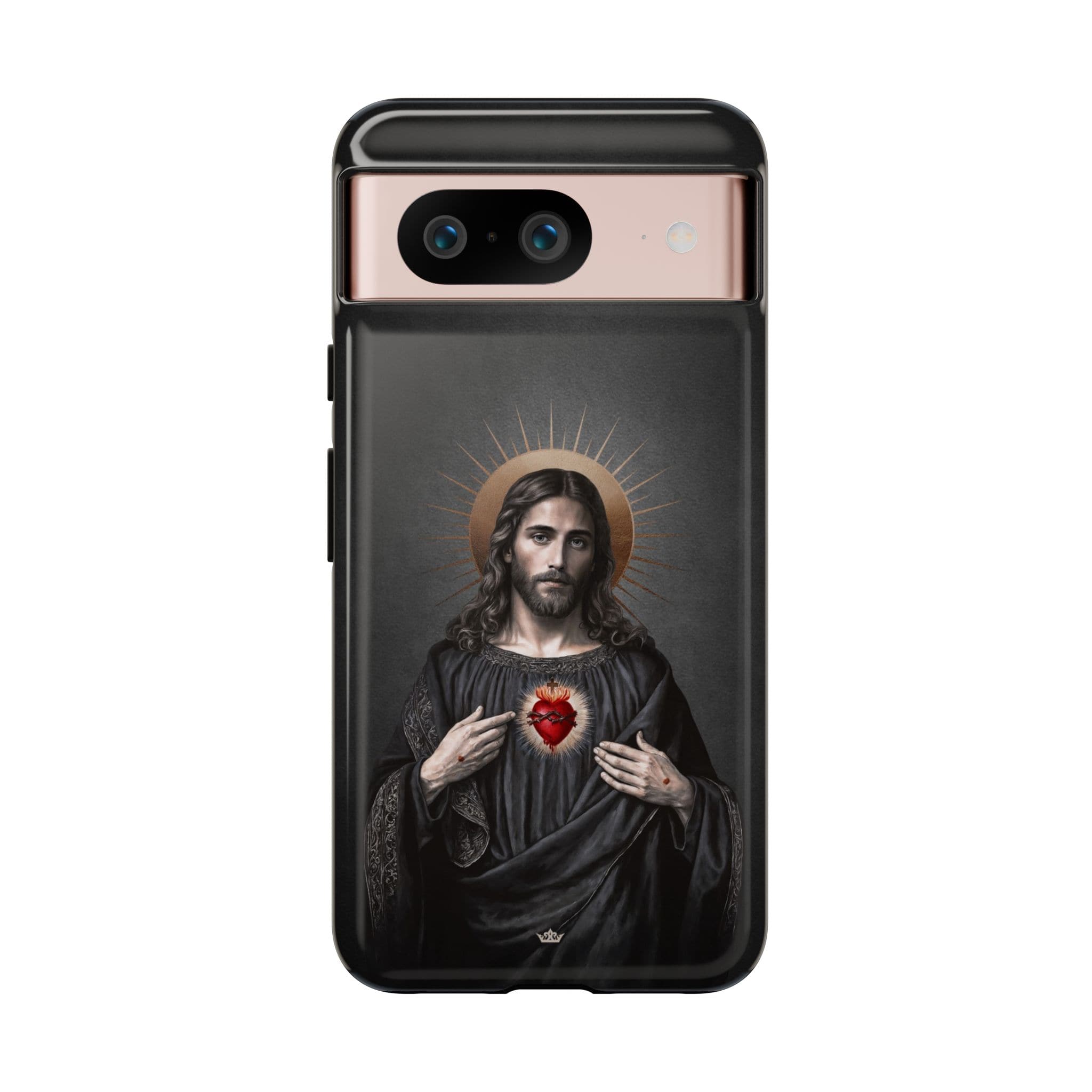 Sacred Heart of Jesus Hard Phone Case (Vintage Black) Copyright VENXARA