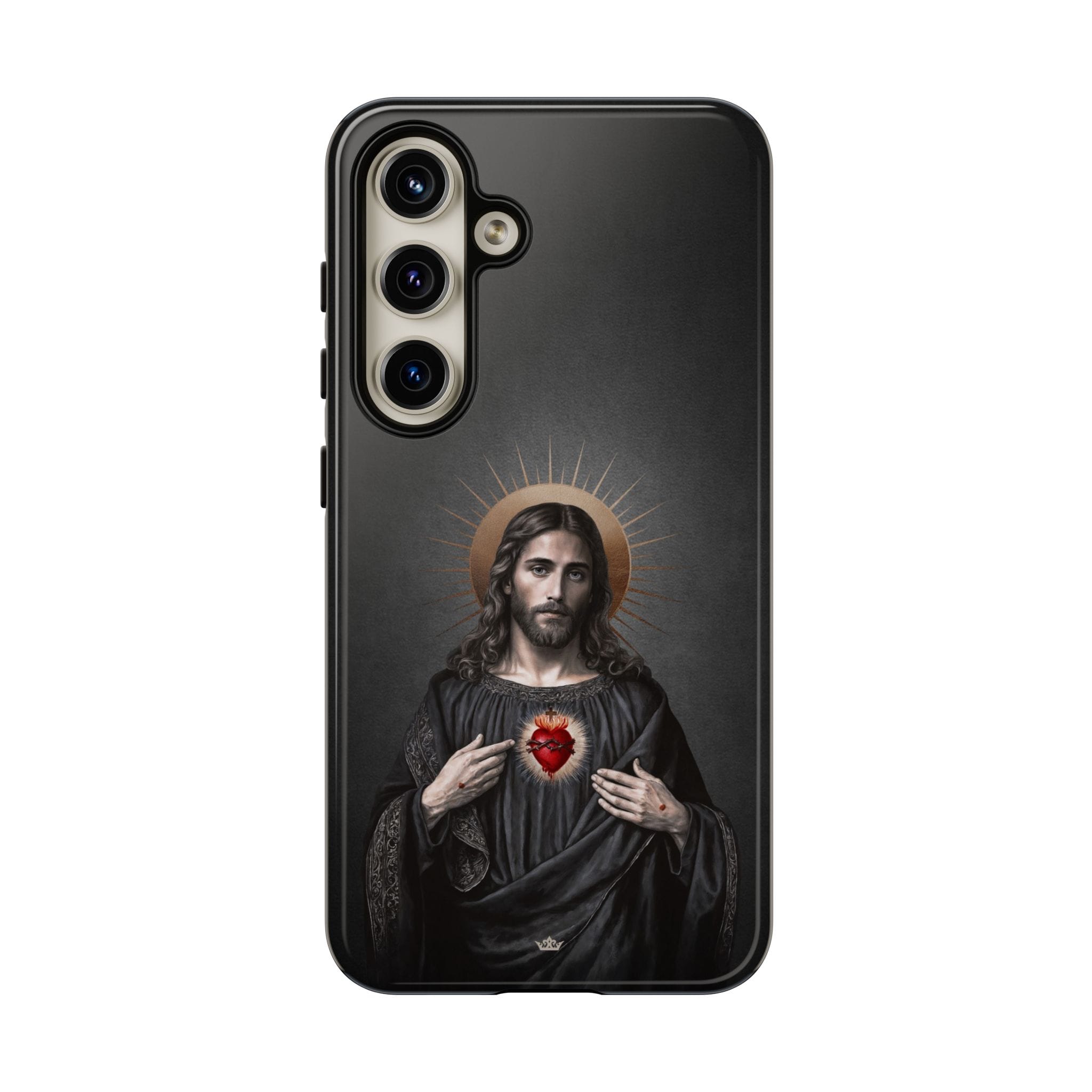 Sacred Heart of Jesus Hard Phone Case (Vintage Black) Copyright VENXARA