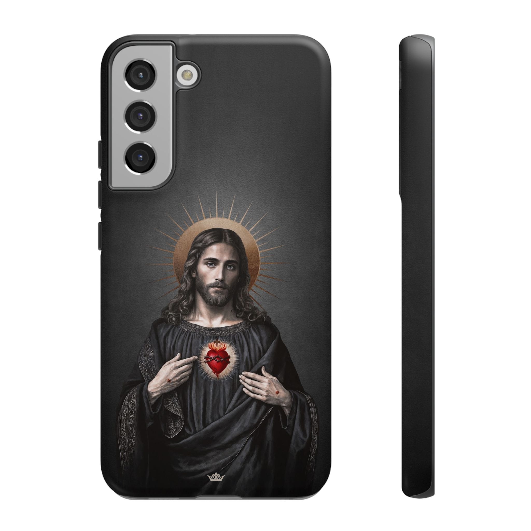 Sacred Heart of Jesus Hard Phone Case (Vintage Black) Copyright VENXARA