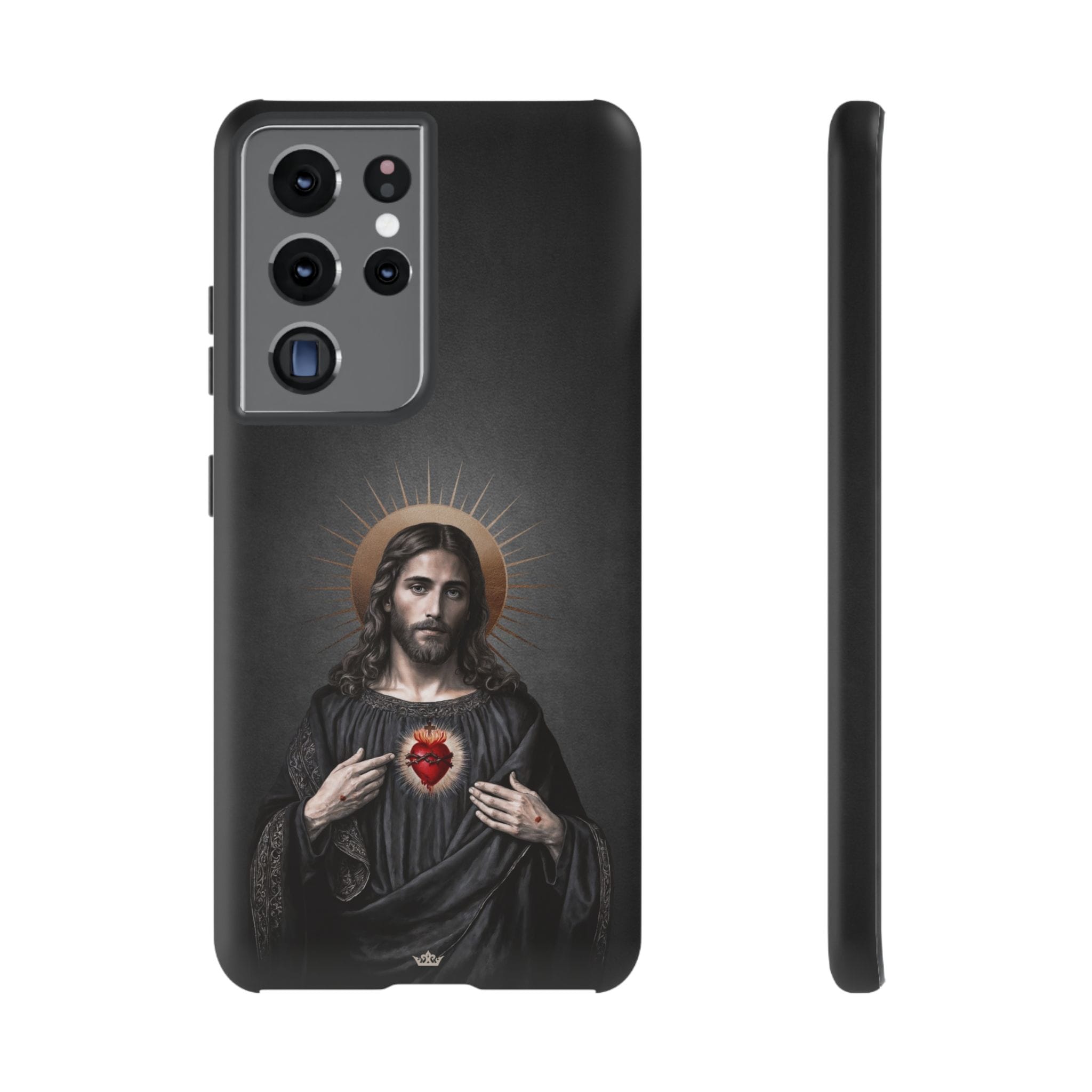 Sacred Heart of Jesus Hard Phone Case (Vintage Black) Copyright VENXARA