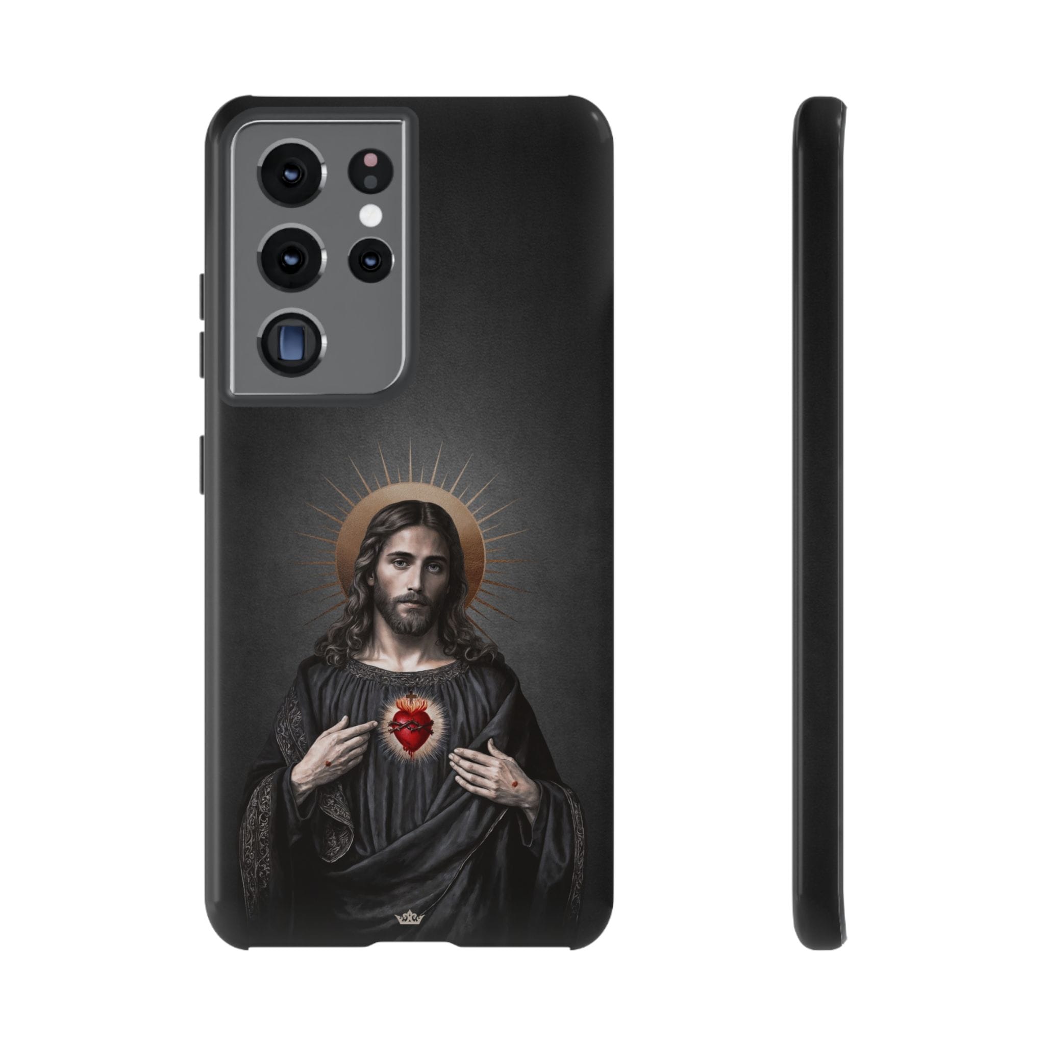 Sacred Heart of Jesus Hard Phone Case (Vintage Black) Copyright VENXARA