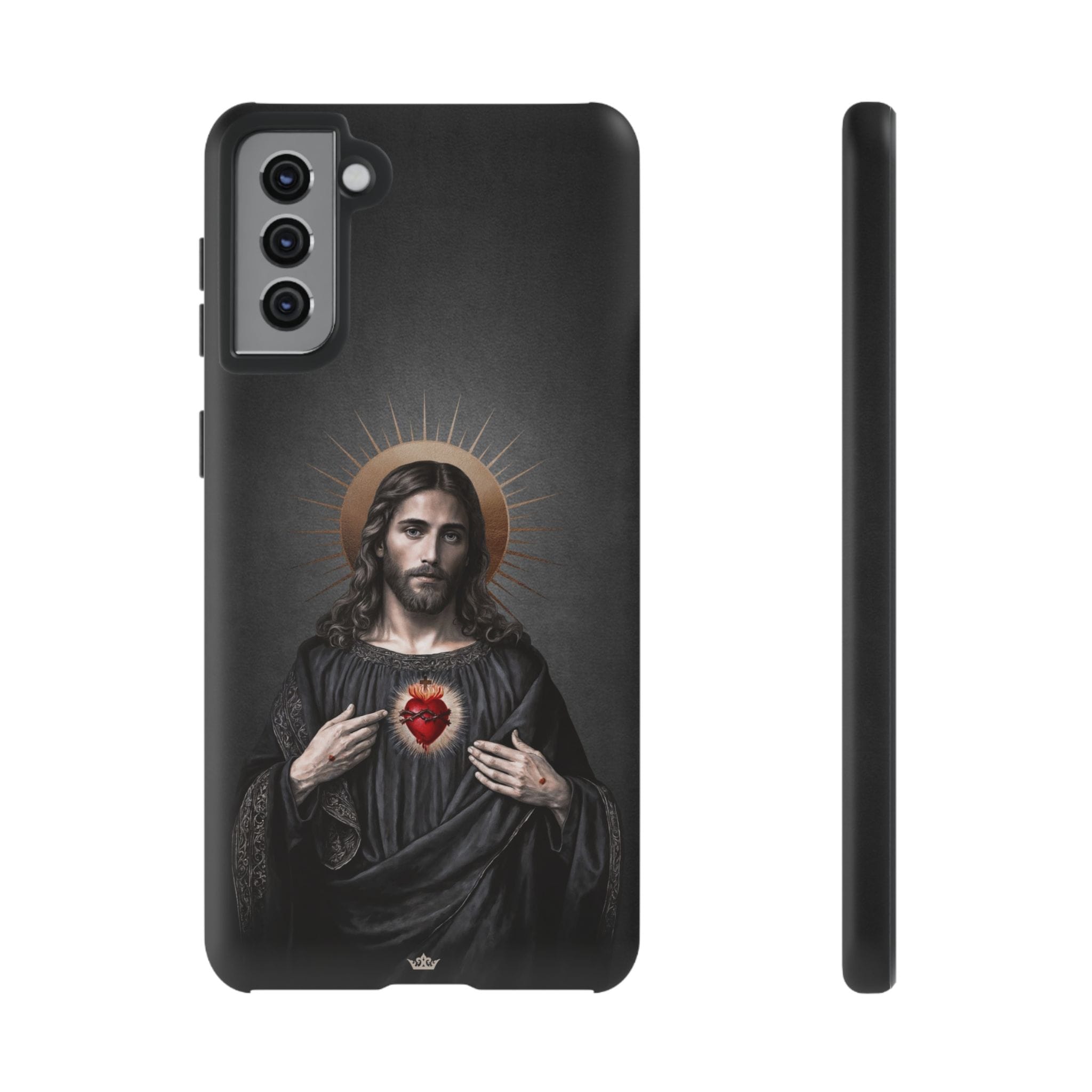 Sacred Heart of Jesus Hard Phone Case (Vintage Black) Copyright VENXARA
