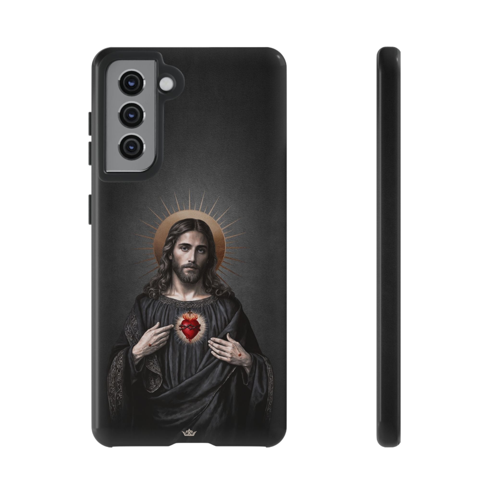 Sacred Heart of Jesus Hard Phone Case (Vintage Black) Copyright VENXARA