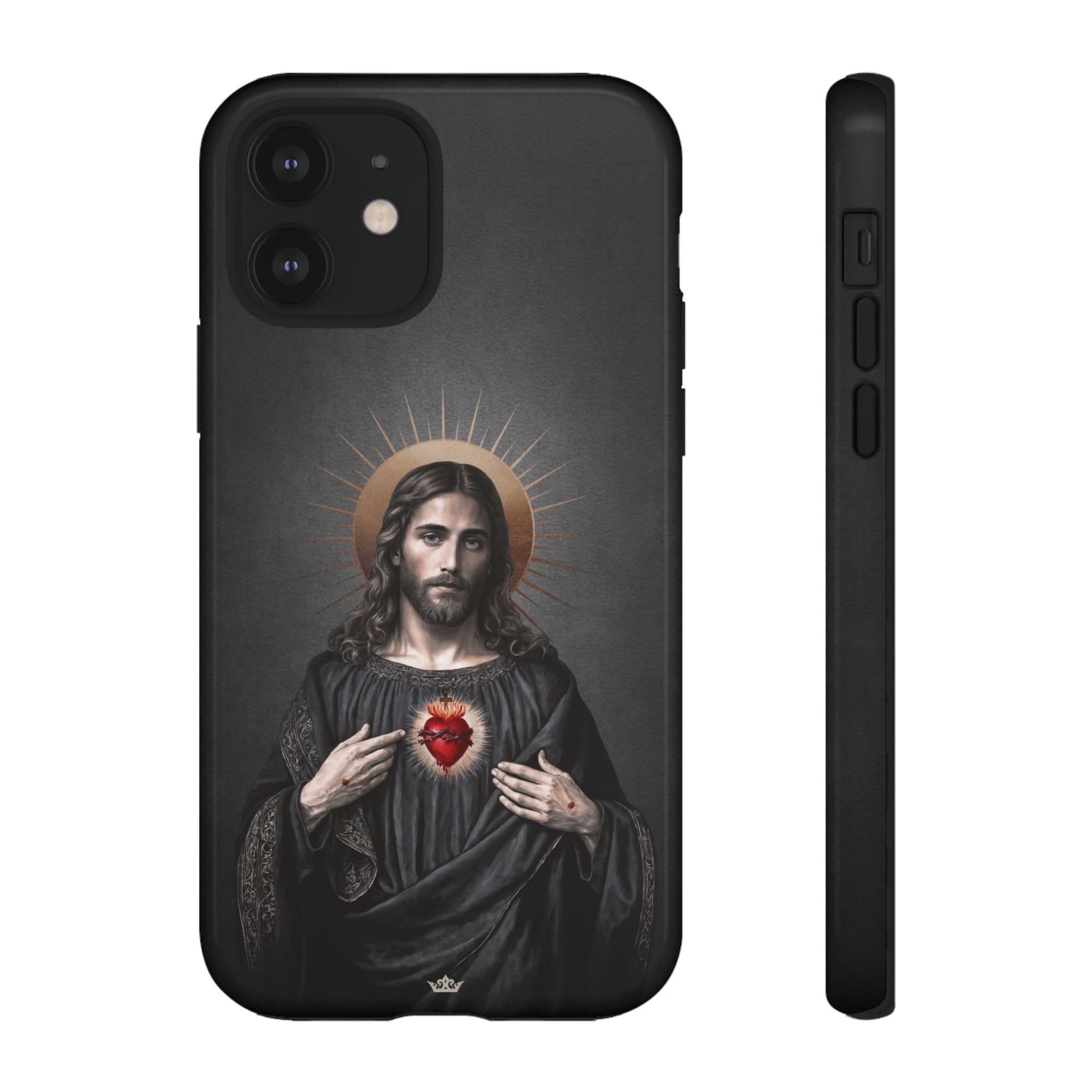 Sacred Heart of Jesus Hard Phone Case (Vintage Black) Copyright VENXARA