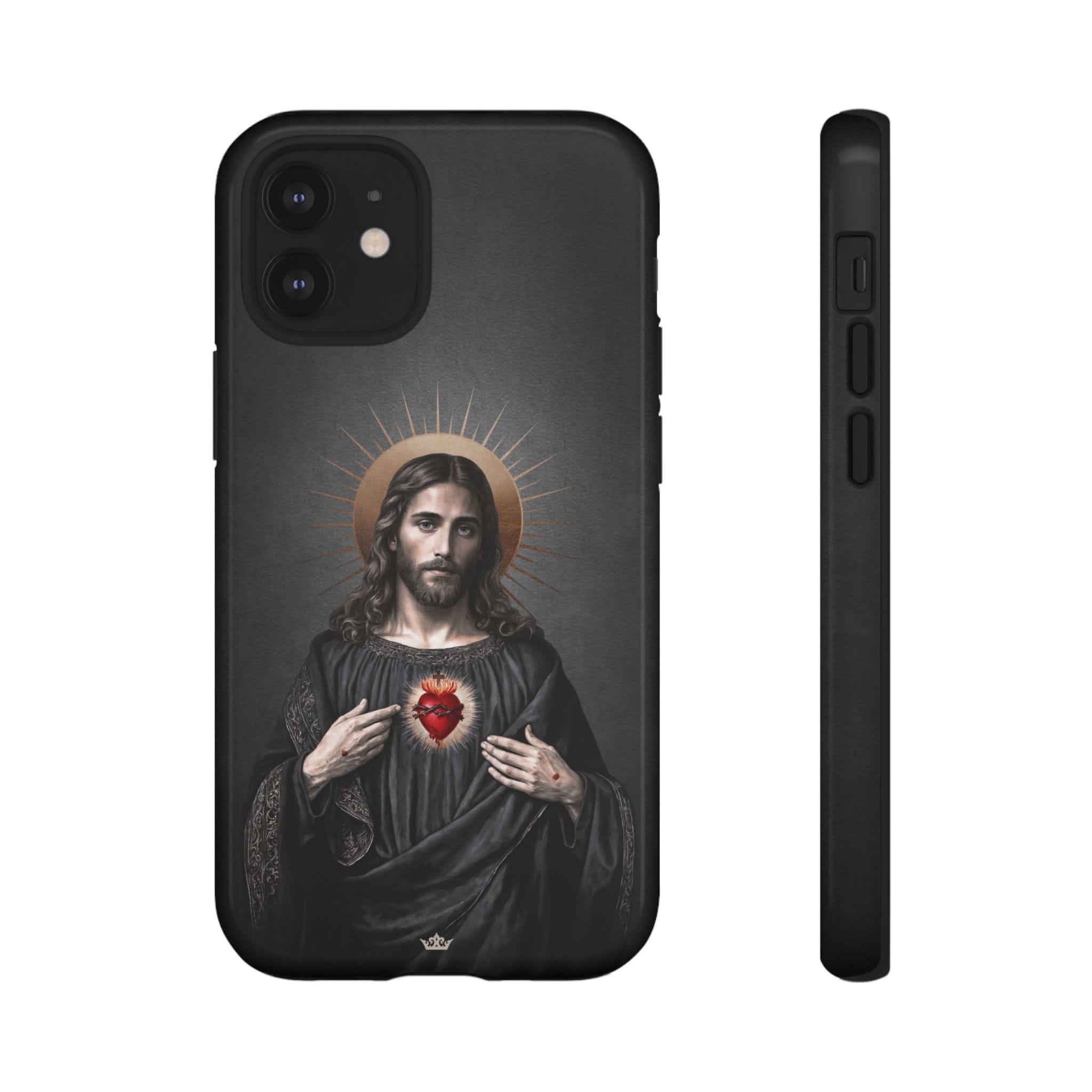 Sacred Heart of Jesus Hard Phone Case (Vintage Black) Copyright VENXARA