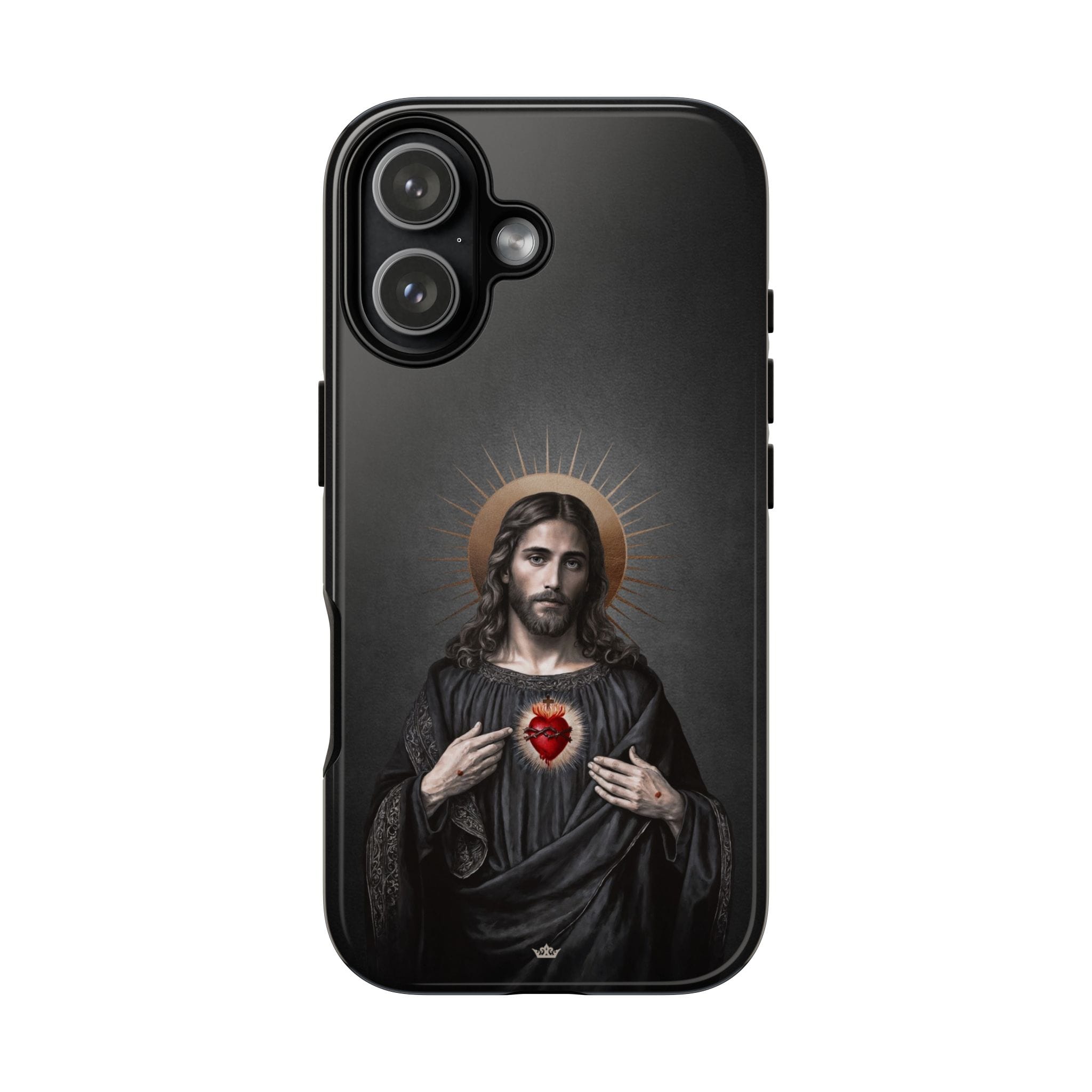Sacred Heart of Jesus Hard Phone Case (Vintage Black) Copyright VENXARA