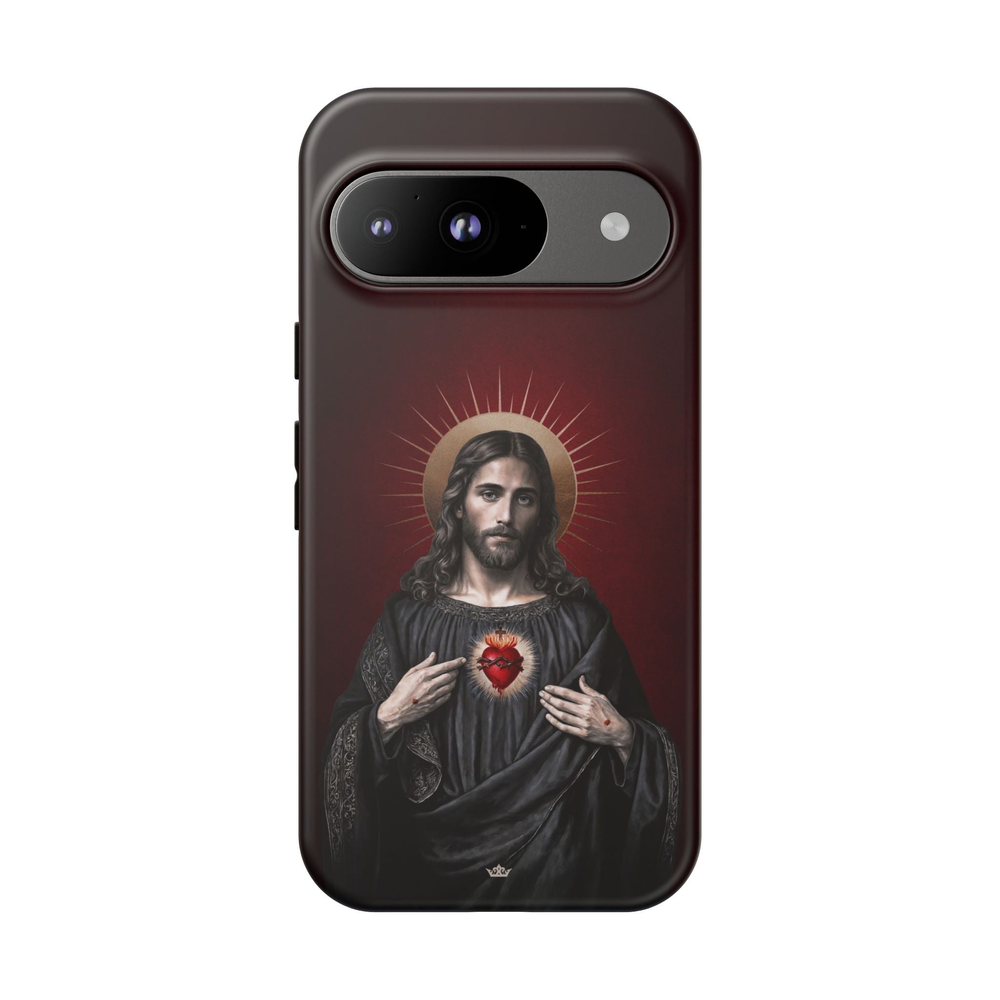Sacred Heart of Jesus Hard Phone Case (Vintage Garnet) - VENXARA®