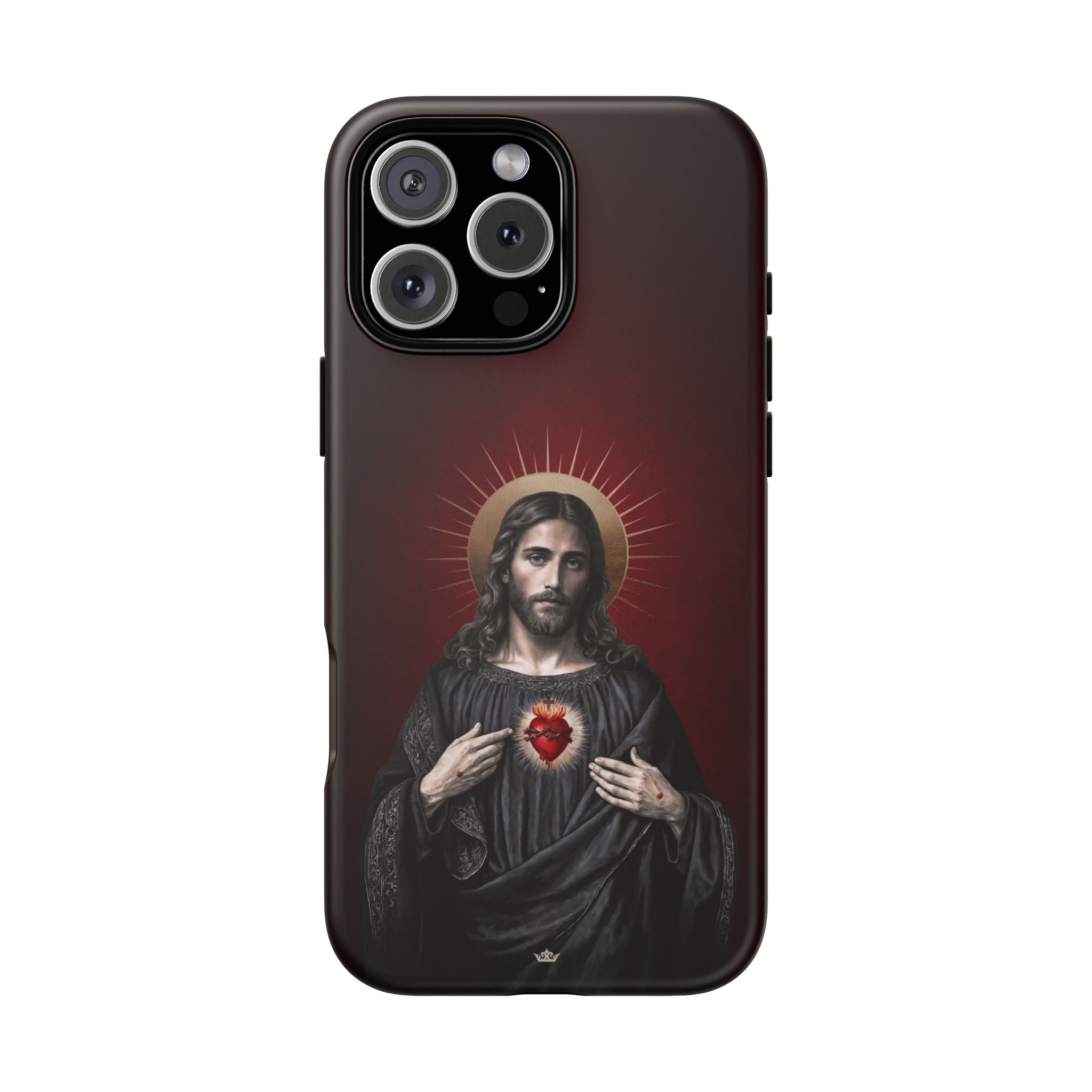 Sacred Heart of Jesus Hard Phone Case (Vintage Garnet) - VENXARA®