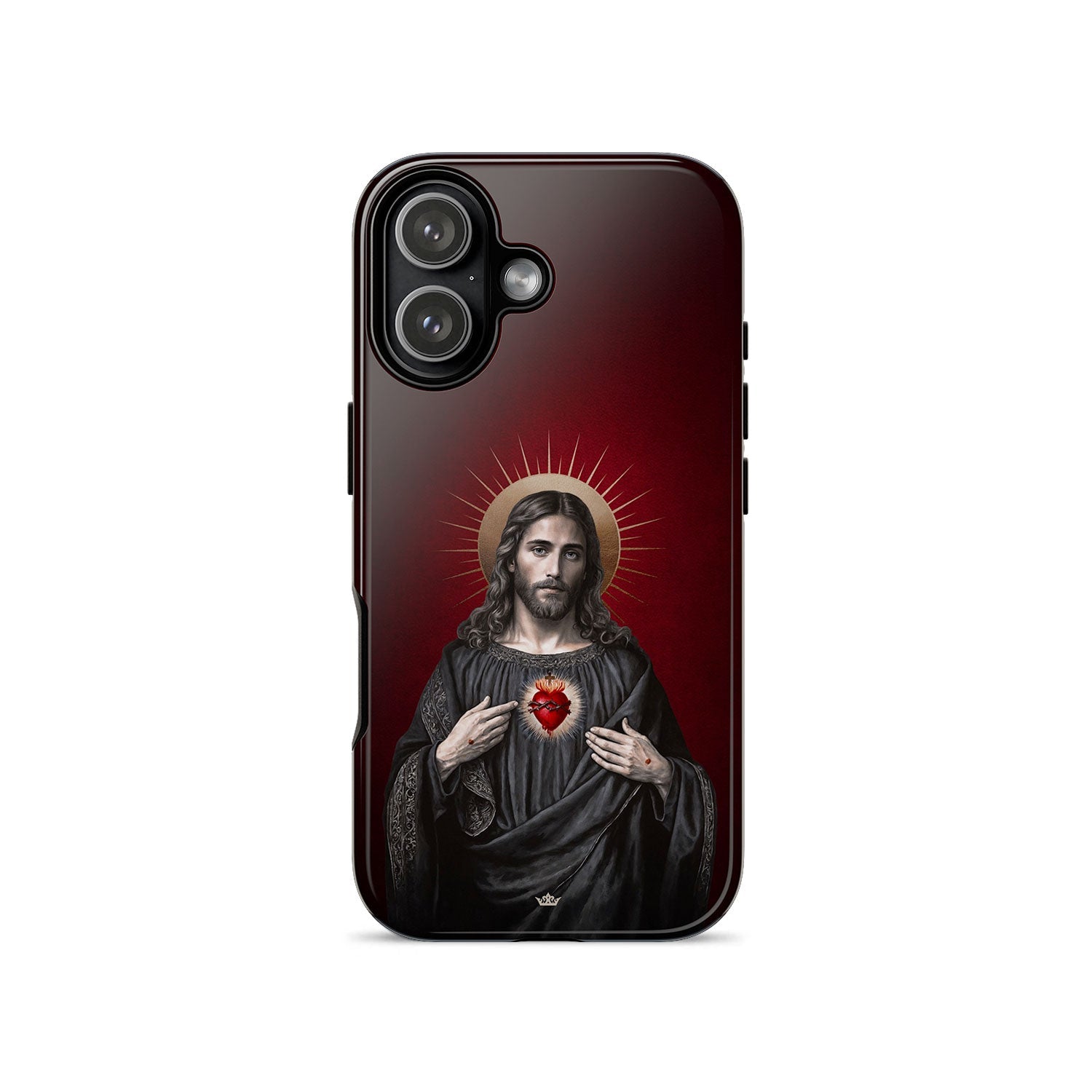 Sacred Heart of Jesus Hard Phone Case Vintage Garnet - Catholic faith phone cases - VENXARA®