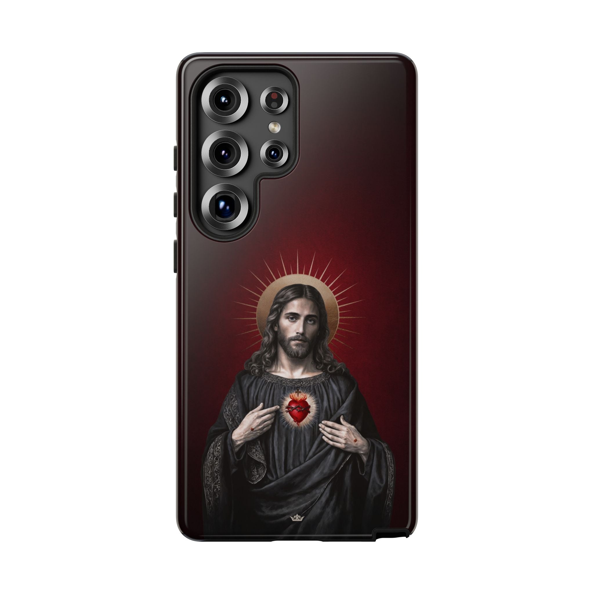 Sacred Heart of Jesus Hard Phone Case (Vintage Garnet) - VENXARA®