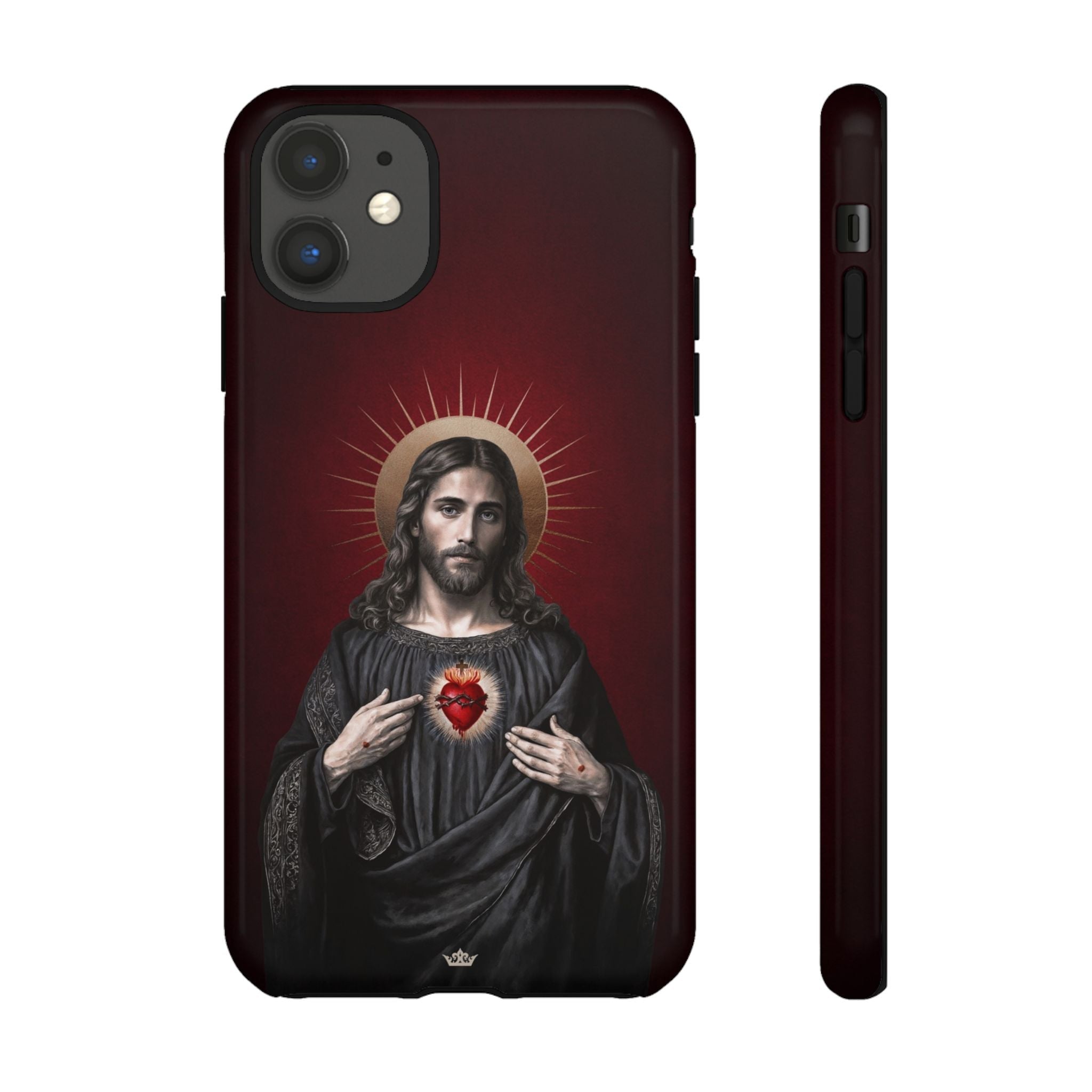 Sacred Heart of Jesus Hard Phone Case (Vintage Garnet) - VENXARA®