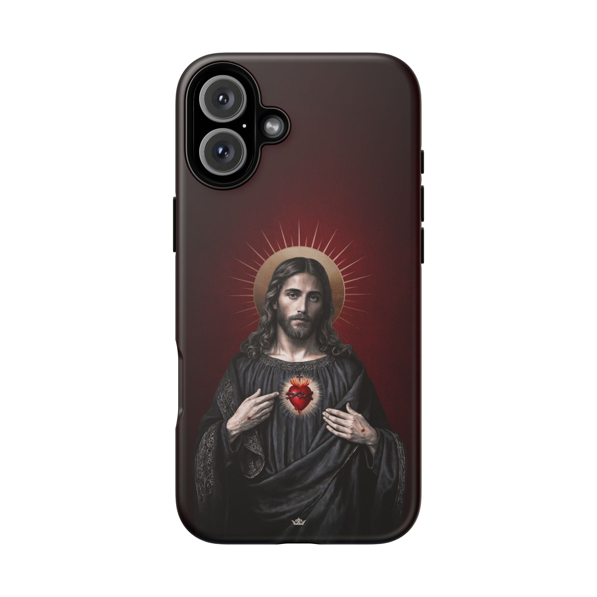 Sacred Heart of Jesus Hard Phone Case (Vintage Garnet) - Venxara