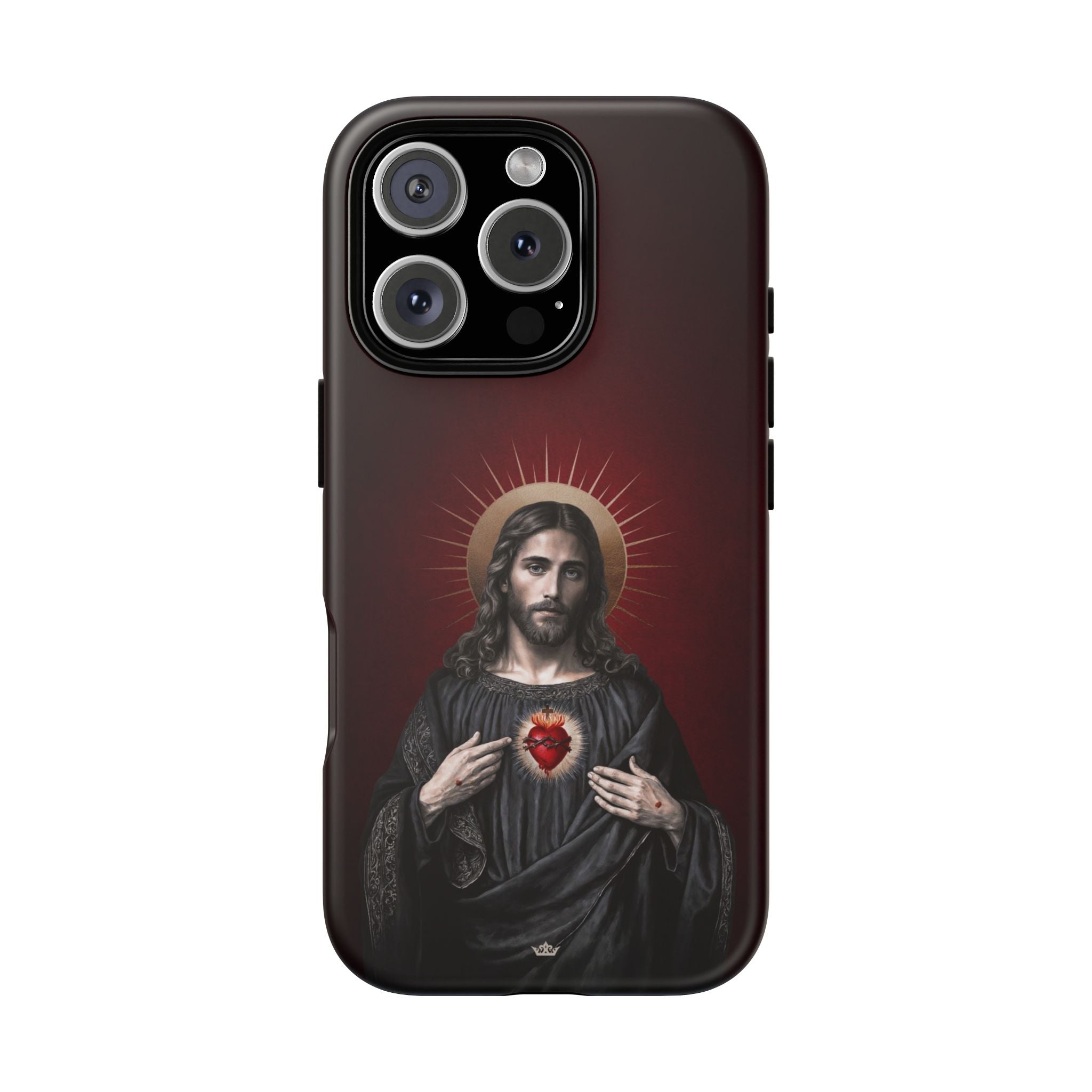 Sacred Heart of Jesus Hard Phone Case (Vintage Garnet) - VENXARA®