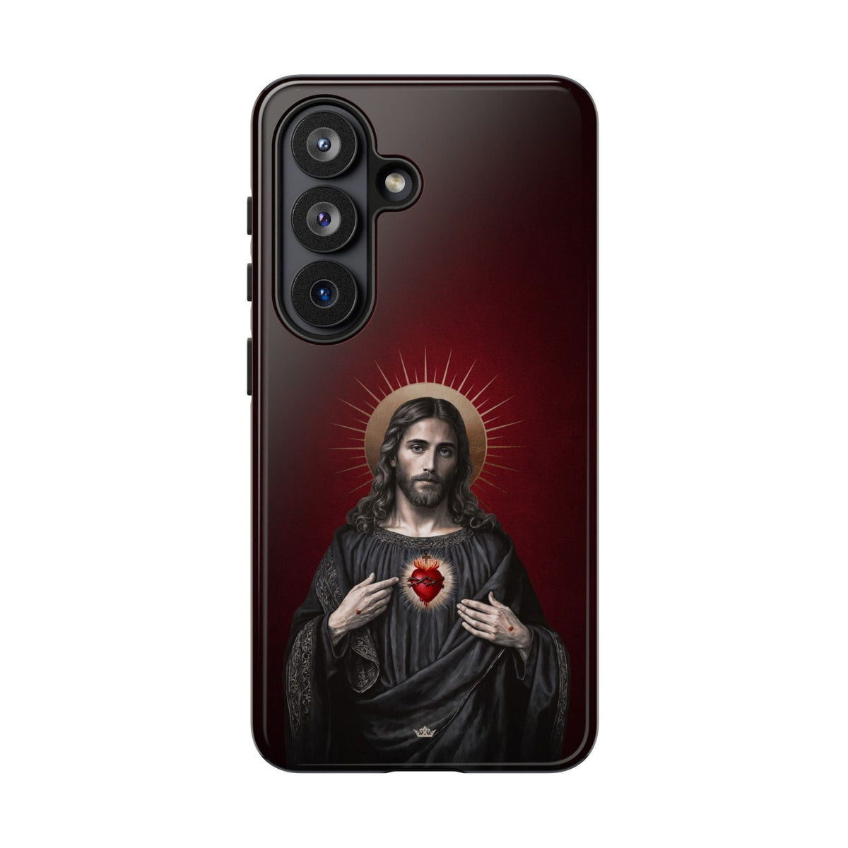 Sacred Heart of Jesus Hard Phone Case (Vintage Garnet) Copyright VENXARA