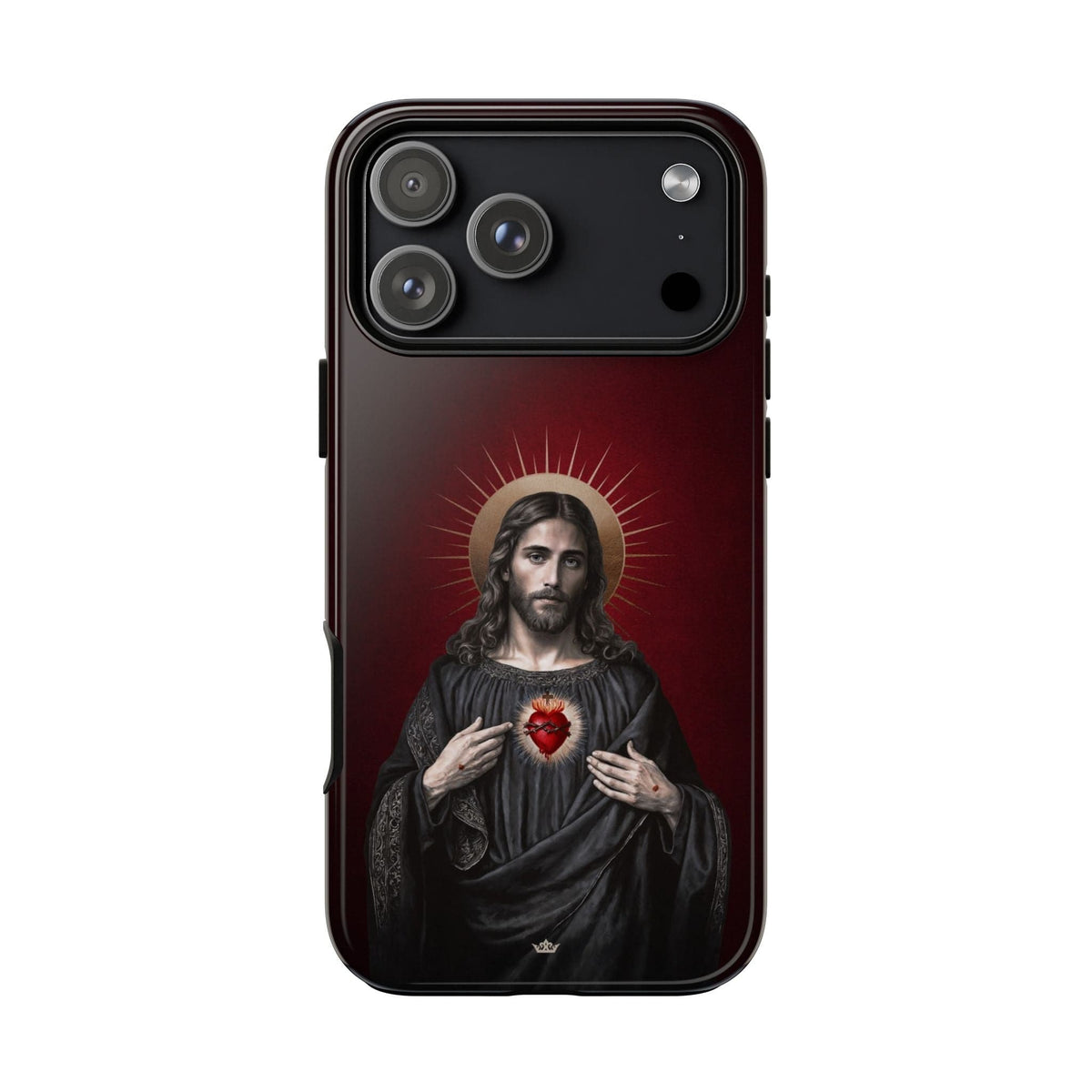 Sacred Heart of Jesus Hard Phone Case (Vintage Garnet) Copyright VENXARA