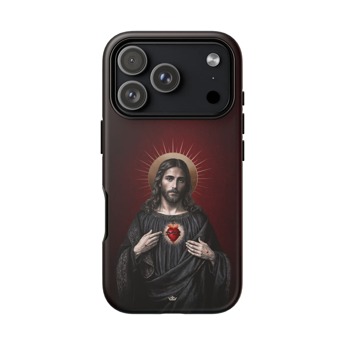 Sacred Heart of Jesus Hard Phone Case (Vintage Garnet) Copyright VENXARA
