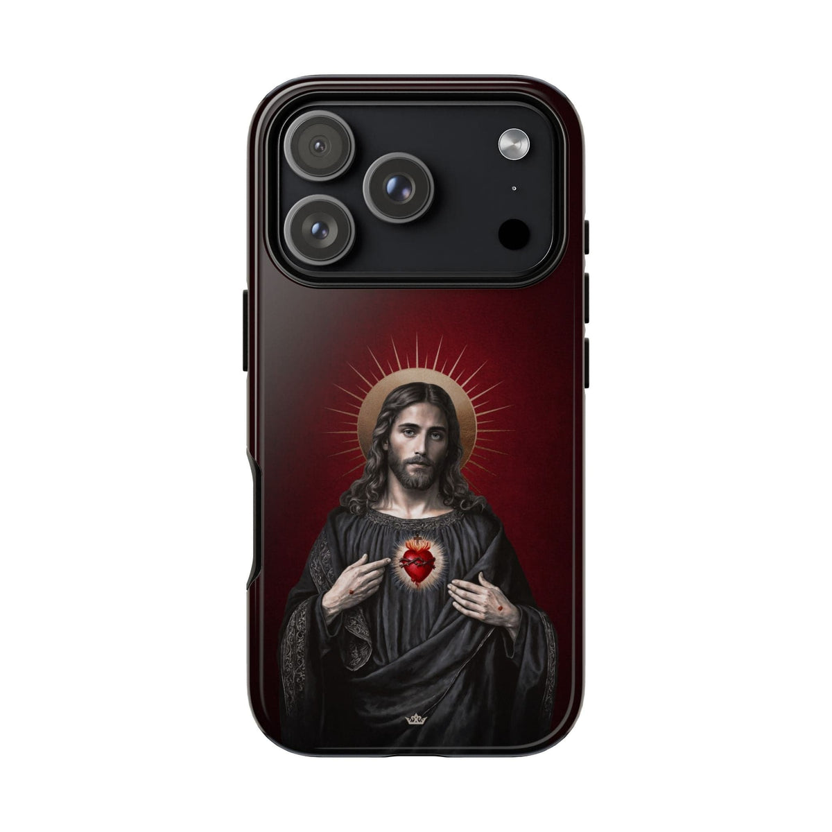 Sacred Heart of Jesus Hard Phone Case (Vintage Garnet) Copyright VENXARA