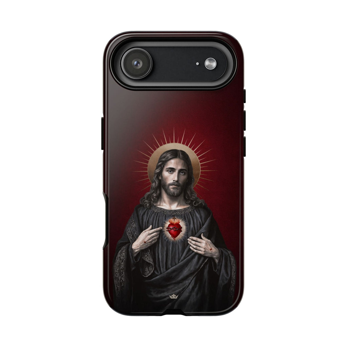 Sacred Heart of Jesus Hard Phone Case (Vintage Garnet) Copyright VENXARA