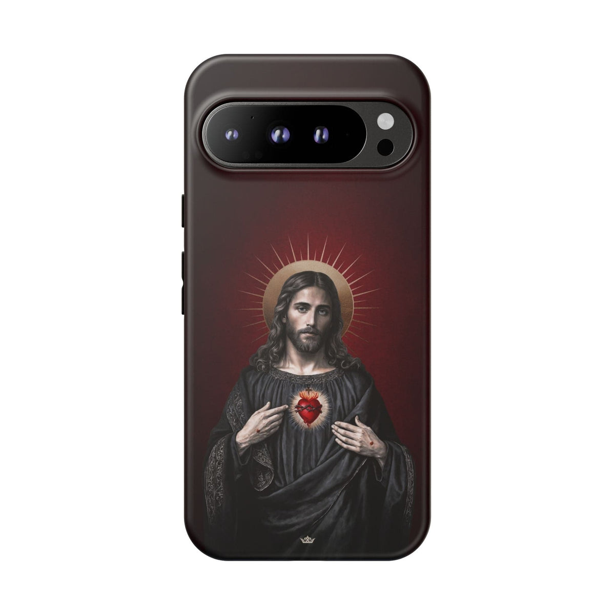 Sacred Heart of Jesus Hard Phone Case (Vintage Garnet) Copyright VENXARA