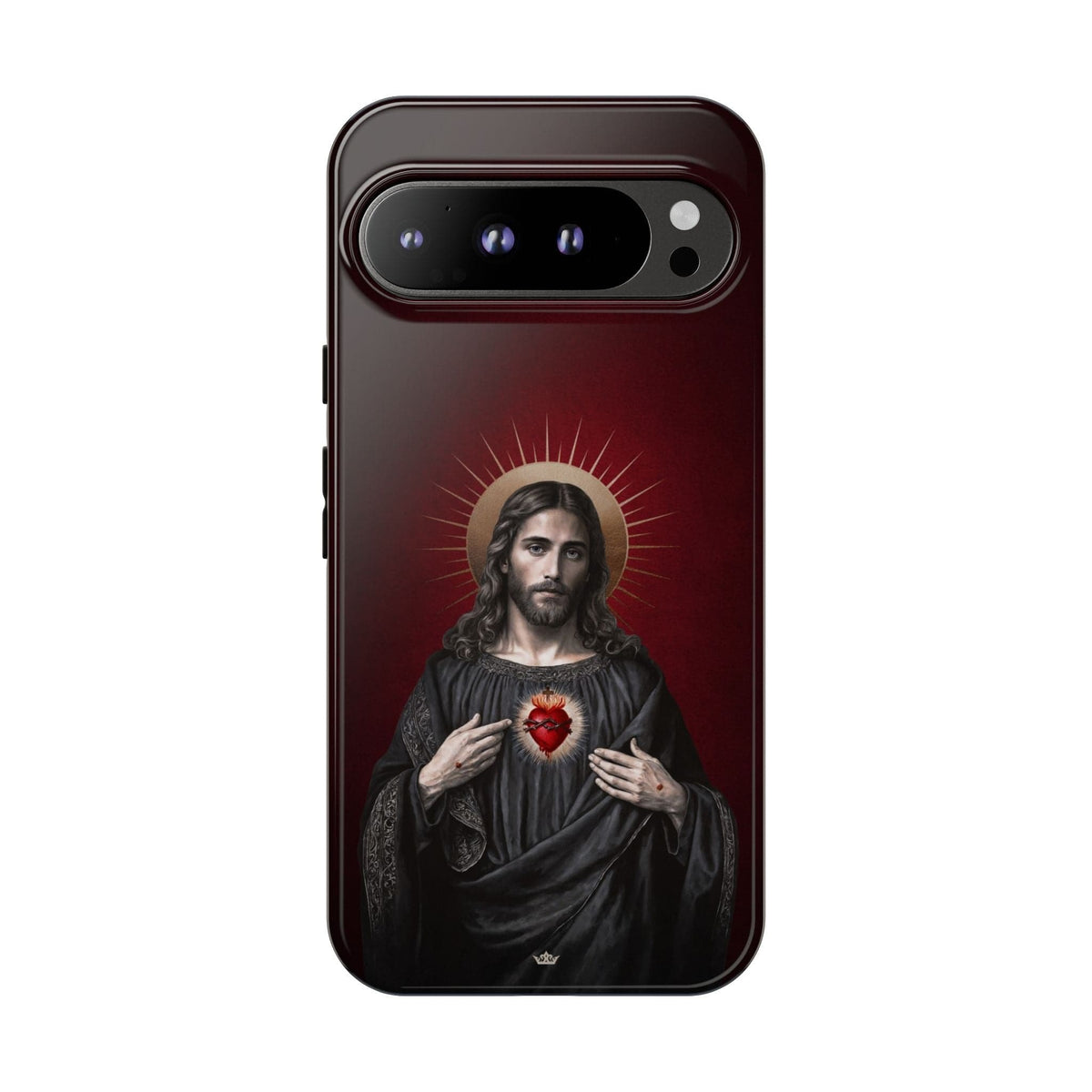 Sacred Heart of Jesus Hard Phone Case (Vintage Garnet) Copyright VENXARA